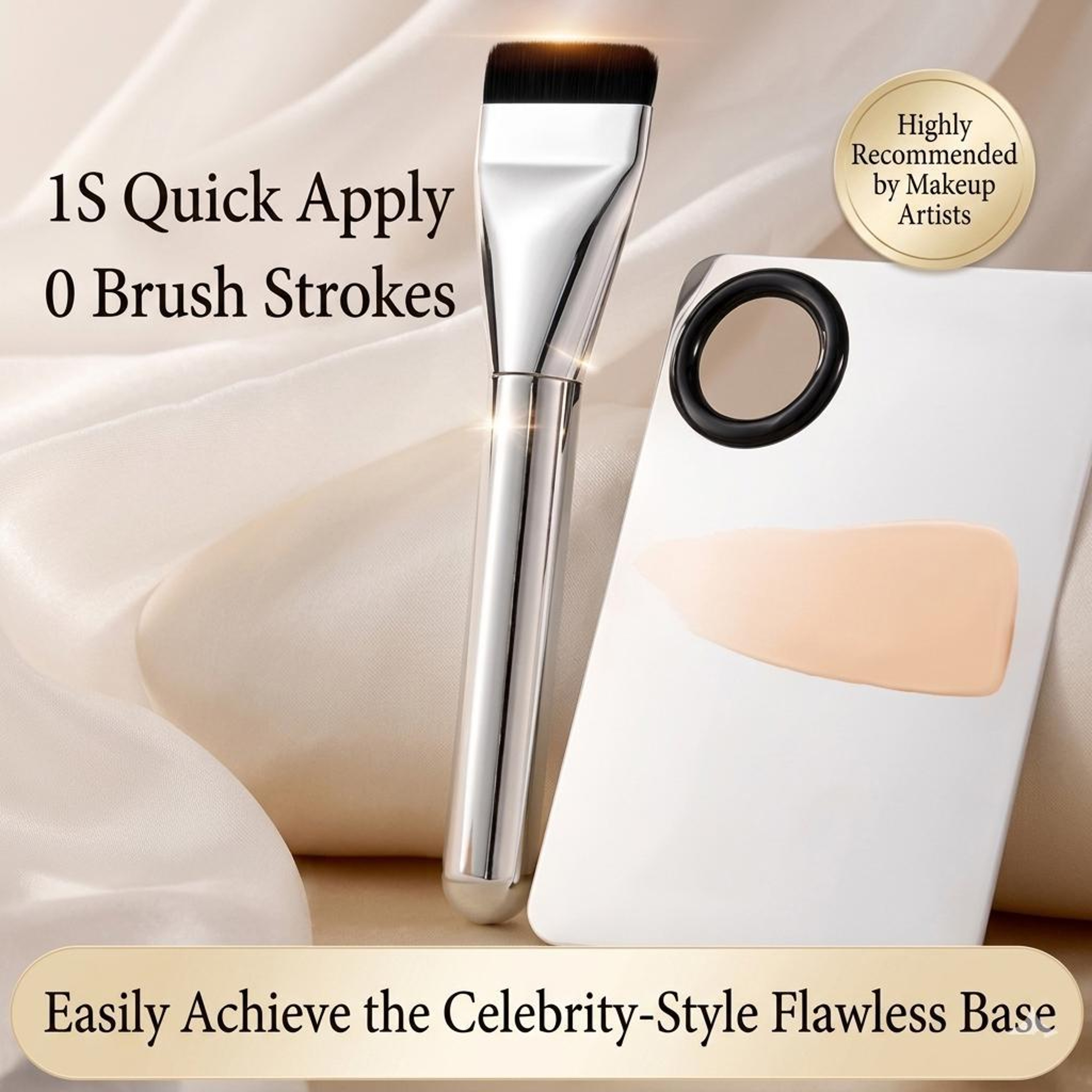 Finish Makeup Mixing Palette & Foundation Spatula Kit with Brush and Powder Puff – view 2