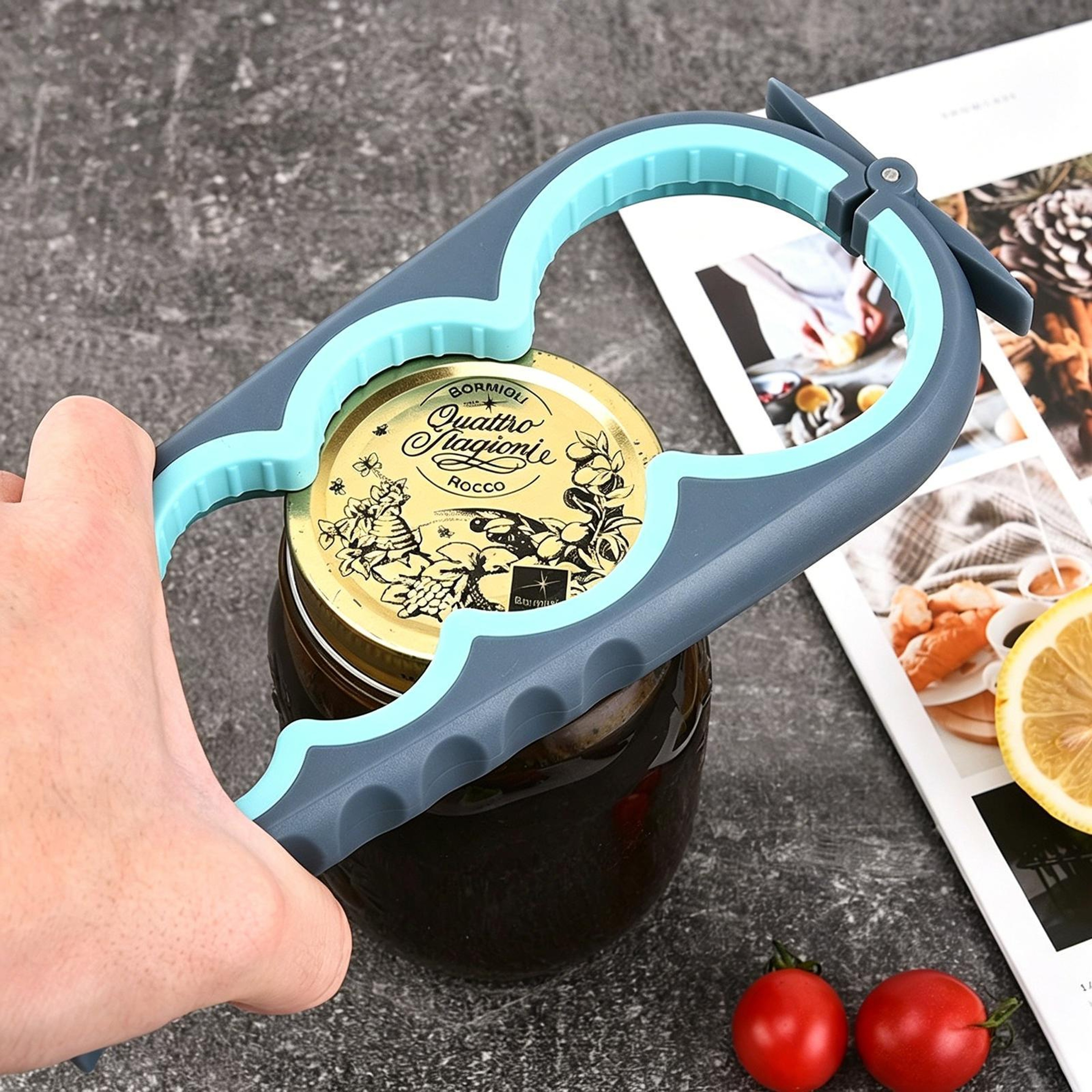 4-in-1 Multi Lid & Can Opener Grip Tool for Jars, Bottles and Pull-Tab Cans – view 1