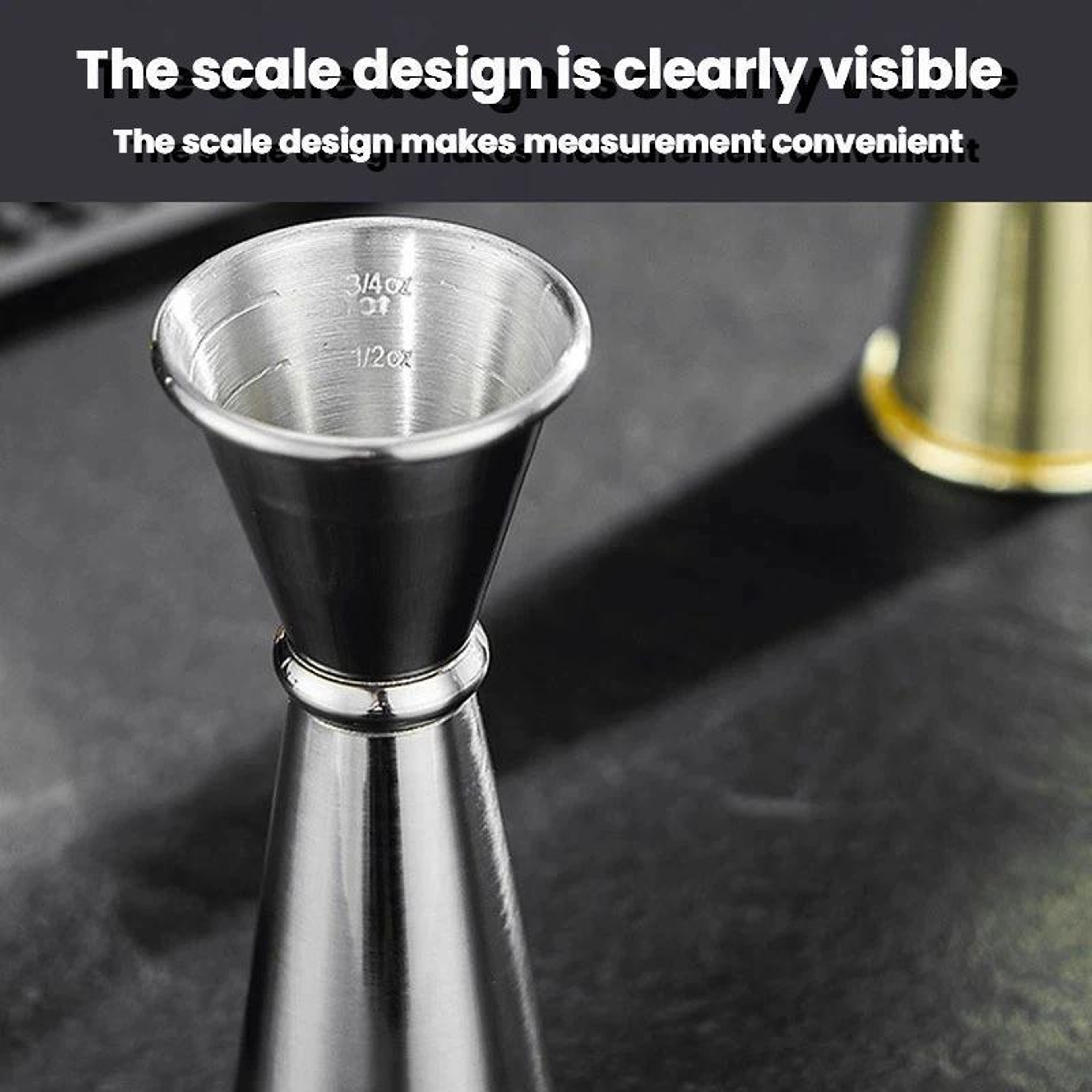 Premium Stainless Steel Cocktail Jigger 30/60ml Double-Sided Measuring Cup – view 4