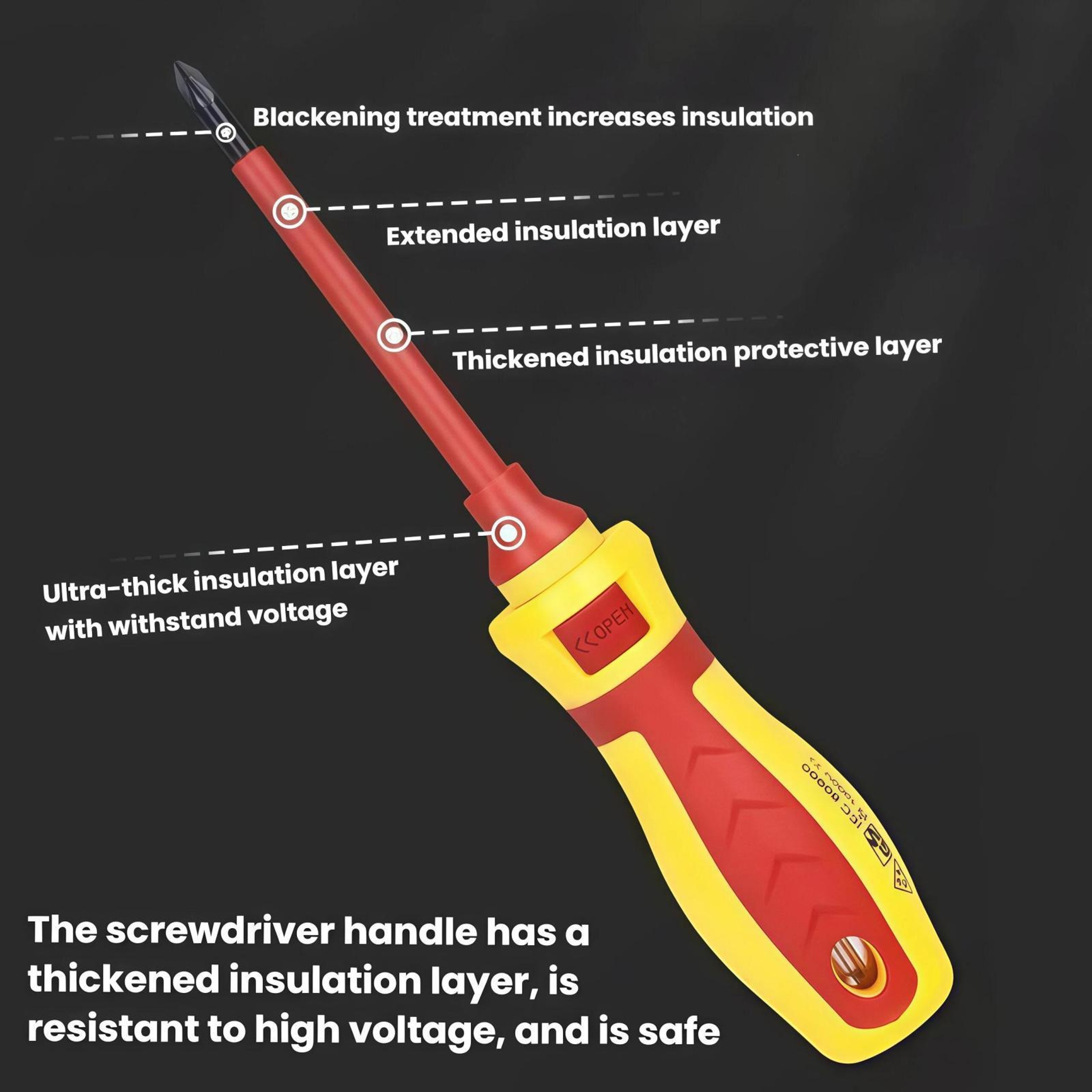 13-Piece Insulated Screwdriver Set with Voltage Tester and High-Voltage Protection for Electricians – view 3