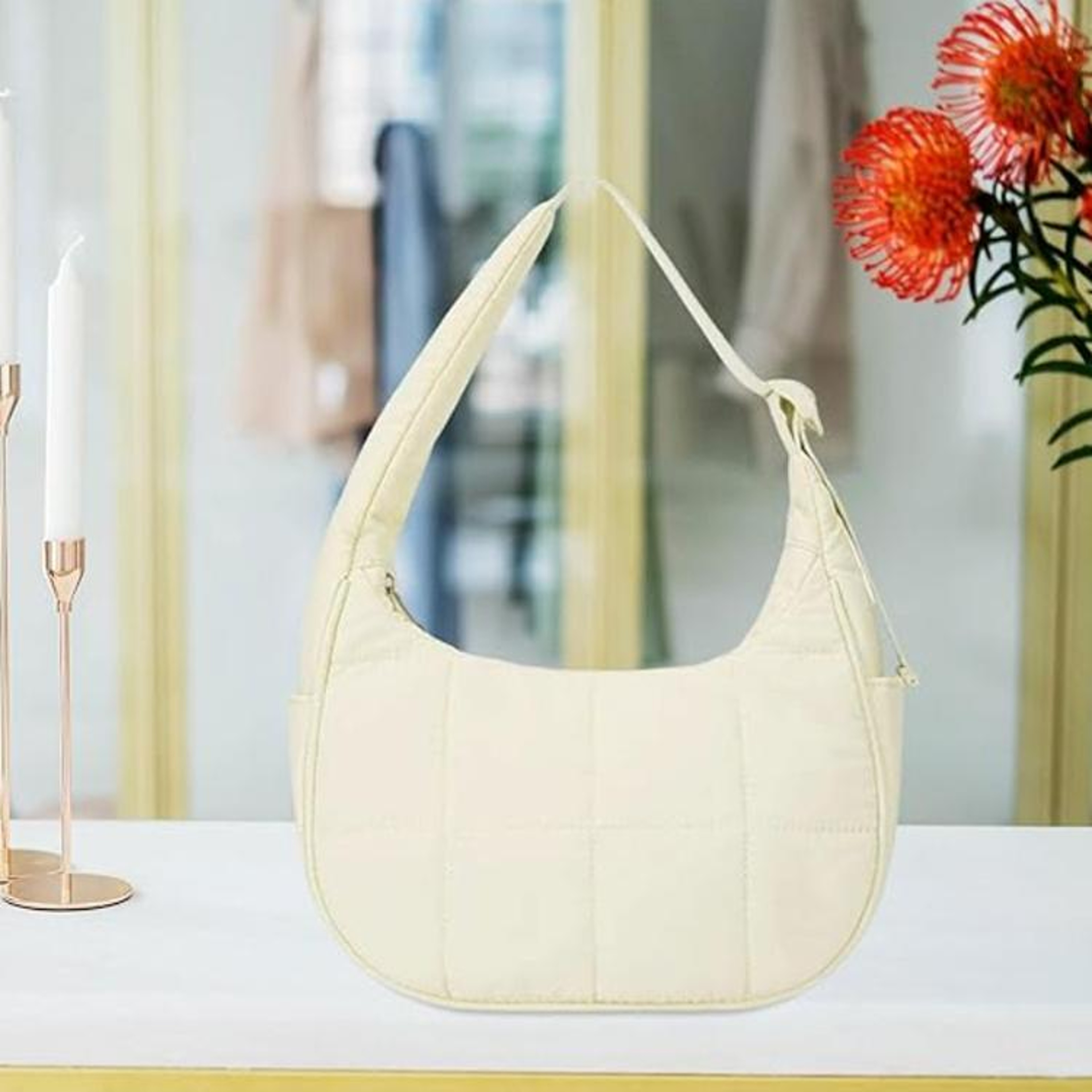 Waterproof Nylon Shoulder Bag For Women With Adjustable Strap 0