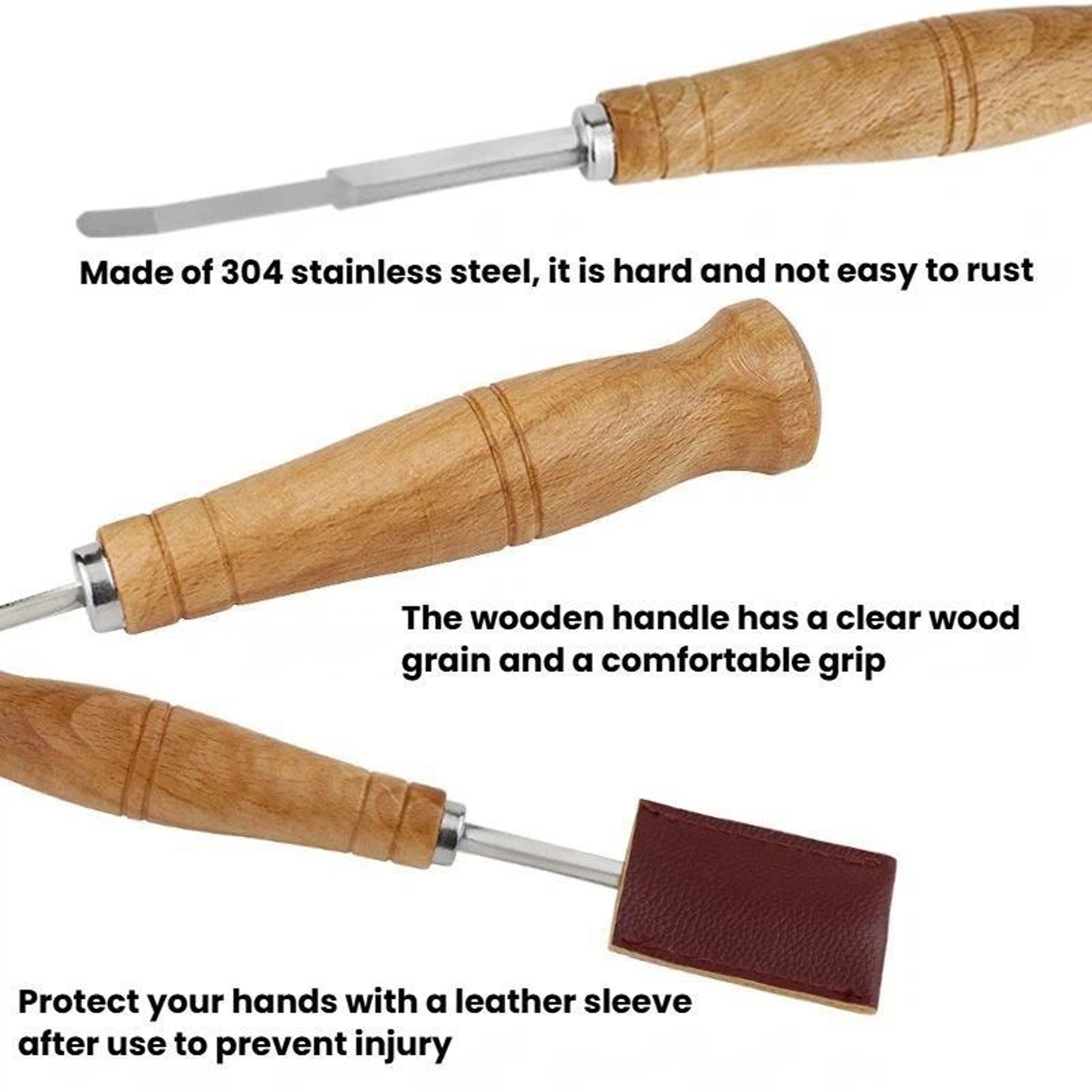 Artisan Bread Lame Scoring Tool Set with 5 Blades, Bread Scoring Knife & Leather Sheath – view 3