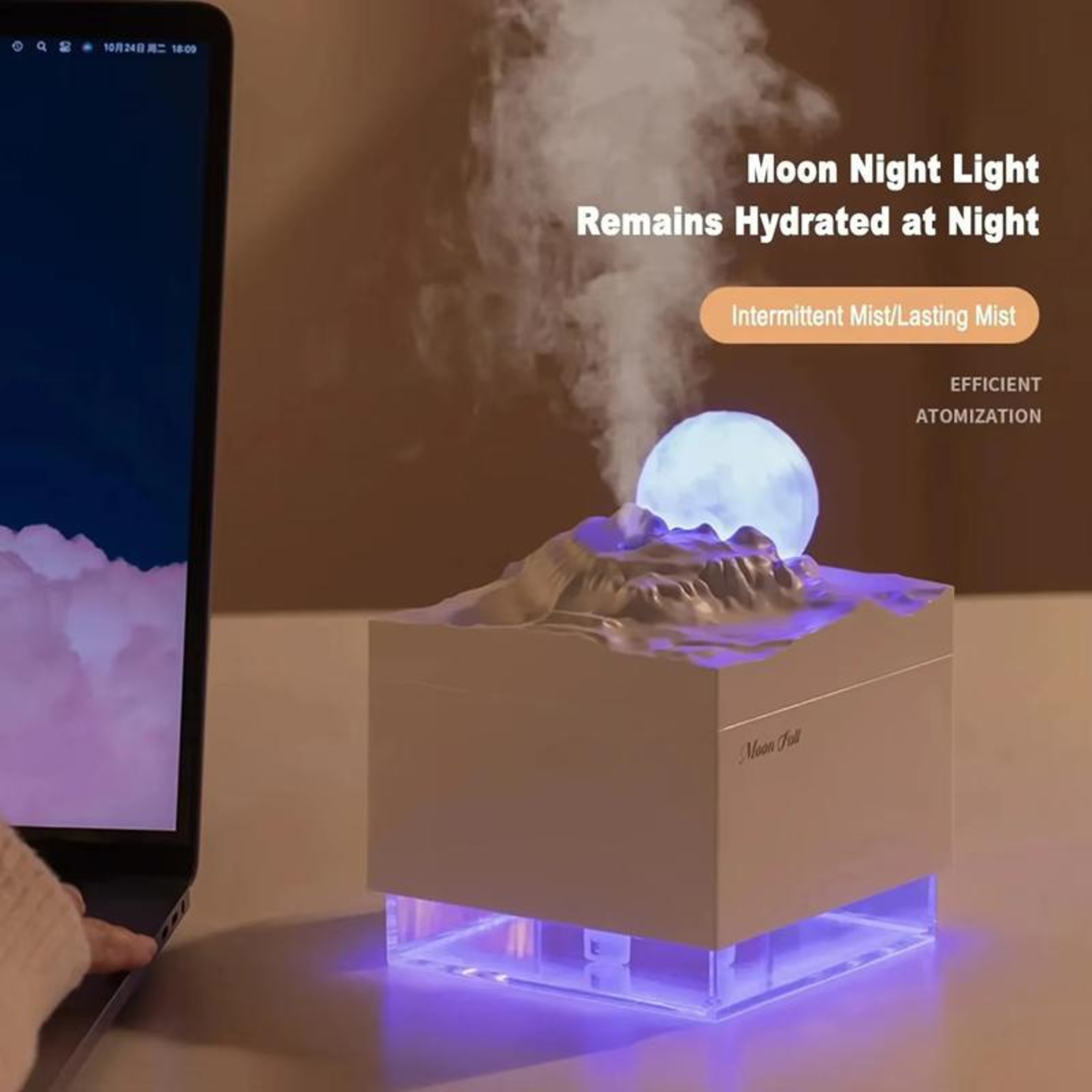 MoonGlow Aroma Diffuser Humidifier With Night Light And Nano Mist Air Moisturizer 9