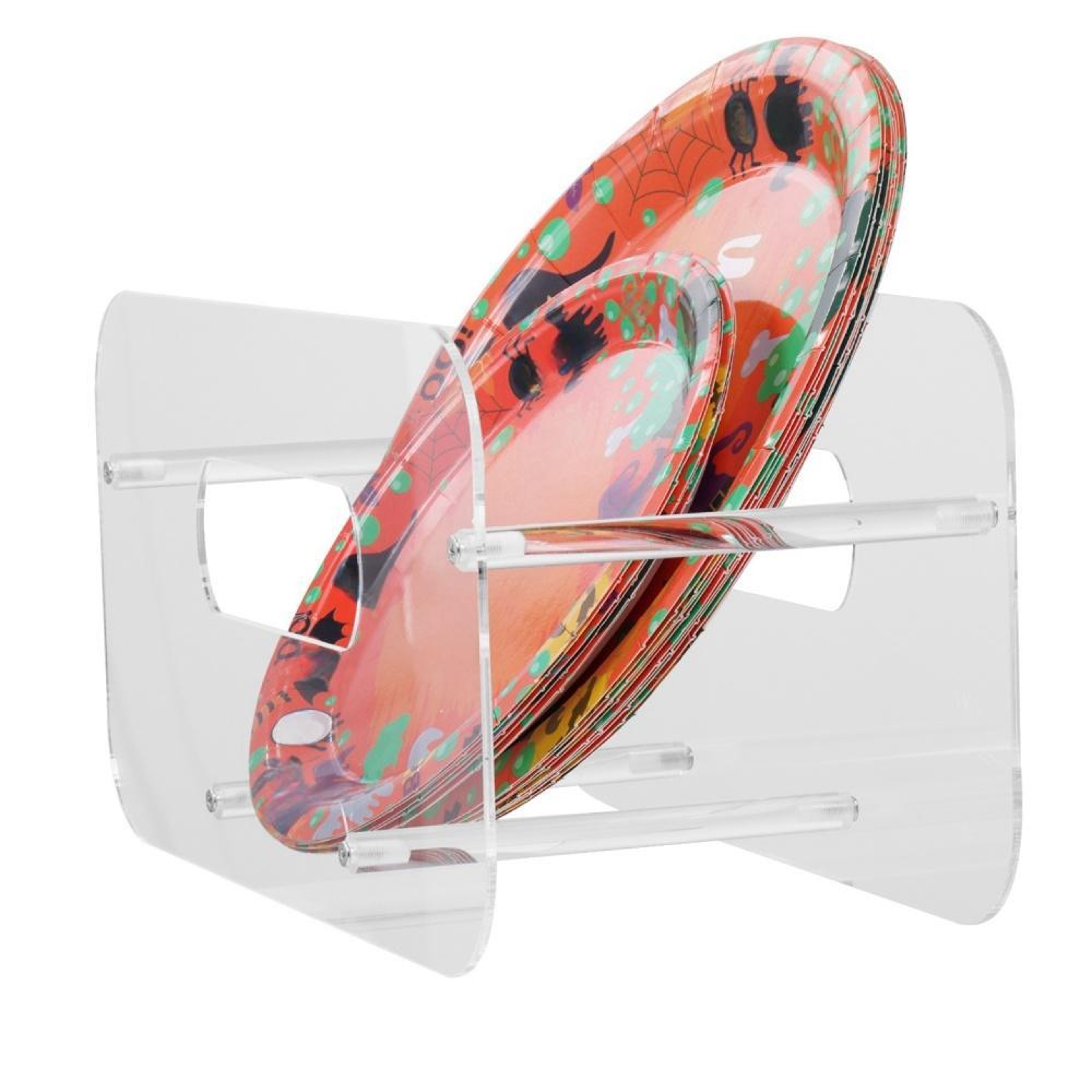 Clear Acrylic Plate Display Stand Organizer for Dinner Plates, Books & Photo Frames – view 5