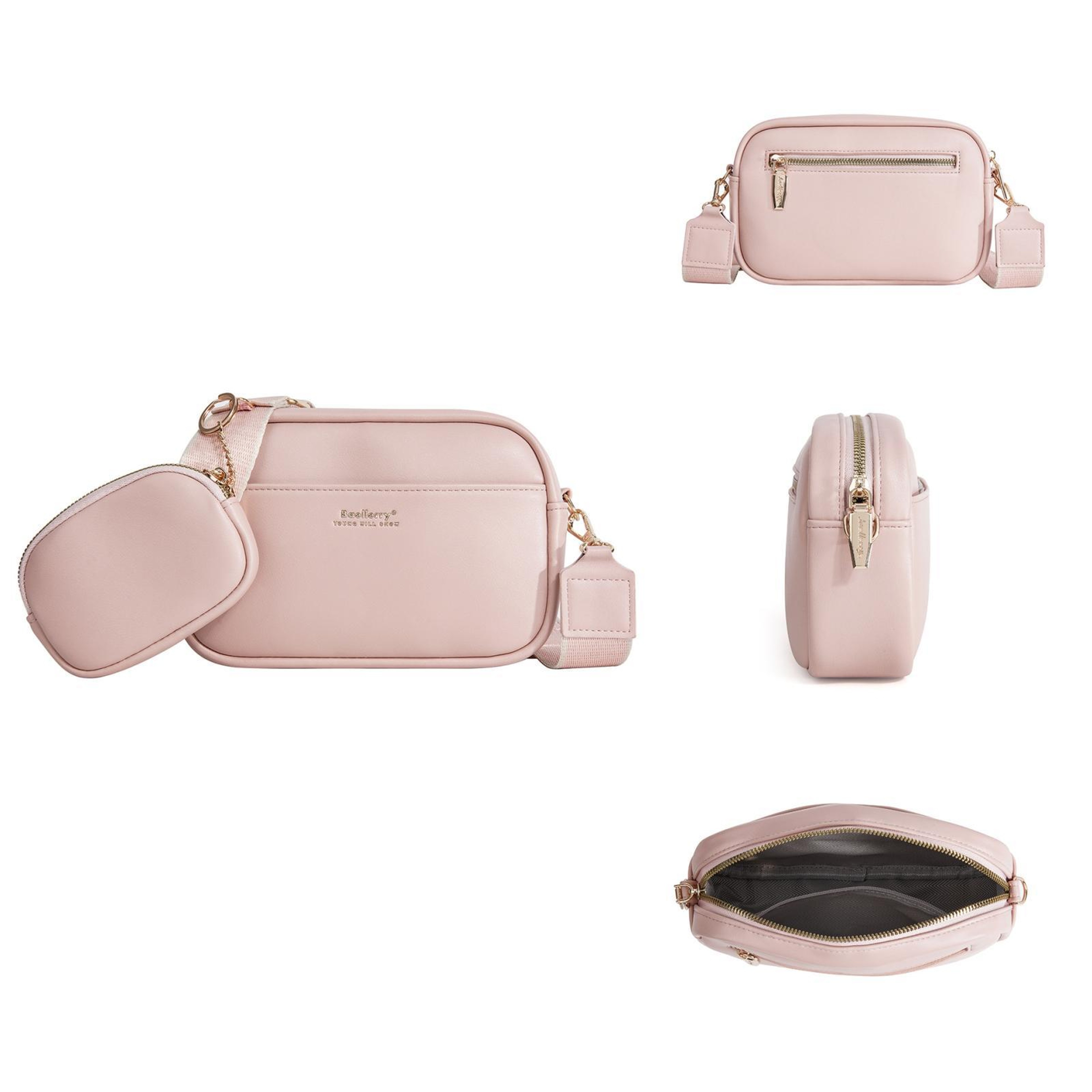 Ladies PU Crossbody Bag  Small Square Large Capacity 7