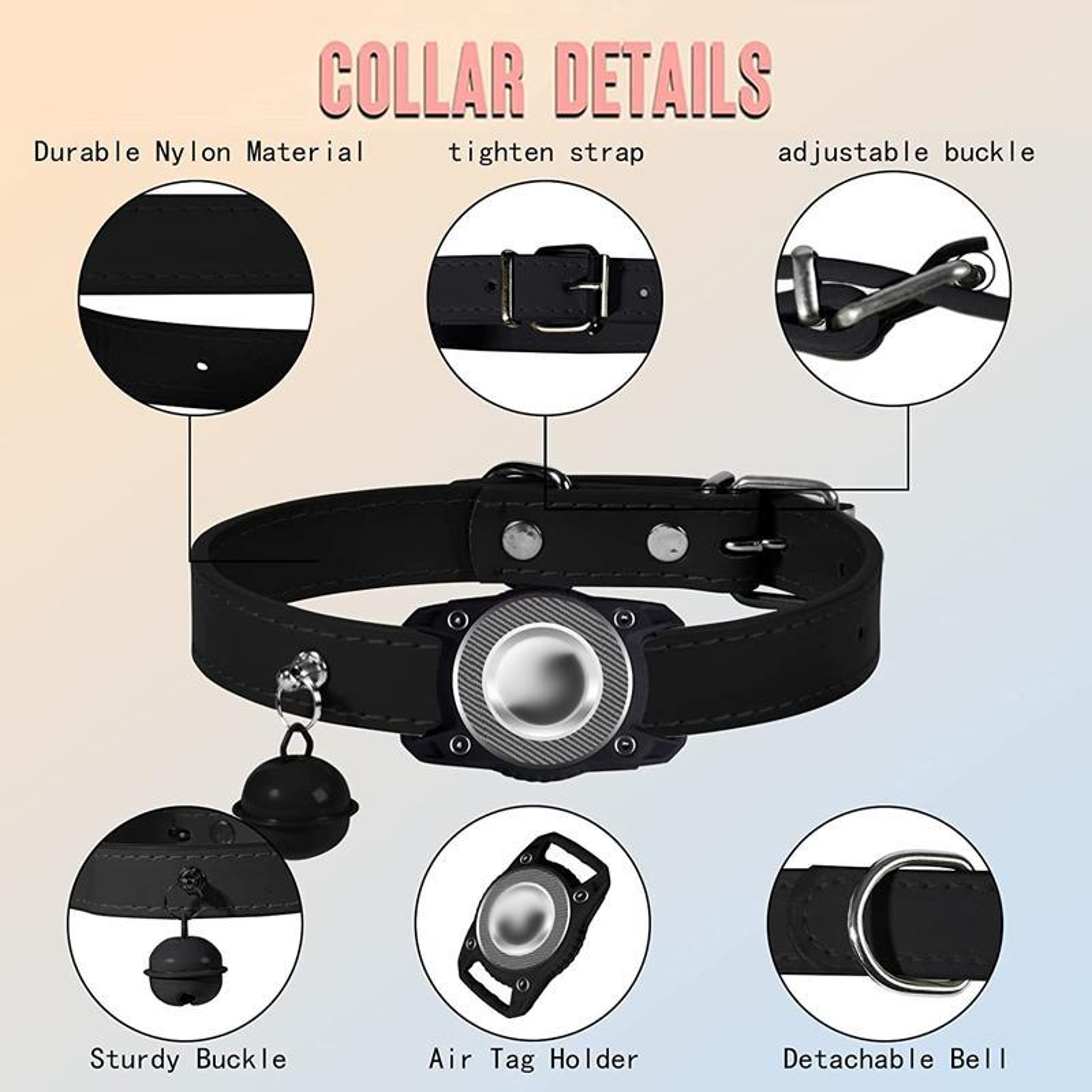 AirTag Waterproof Pet Collar With Leather Holder AntiLost GPS Tracker Collar For Cats  Small Dogs 3