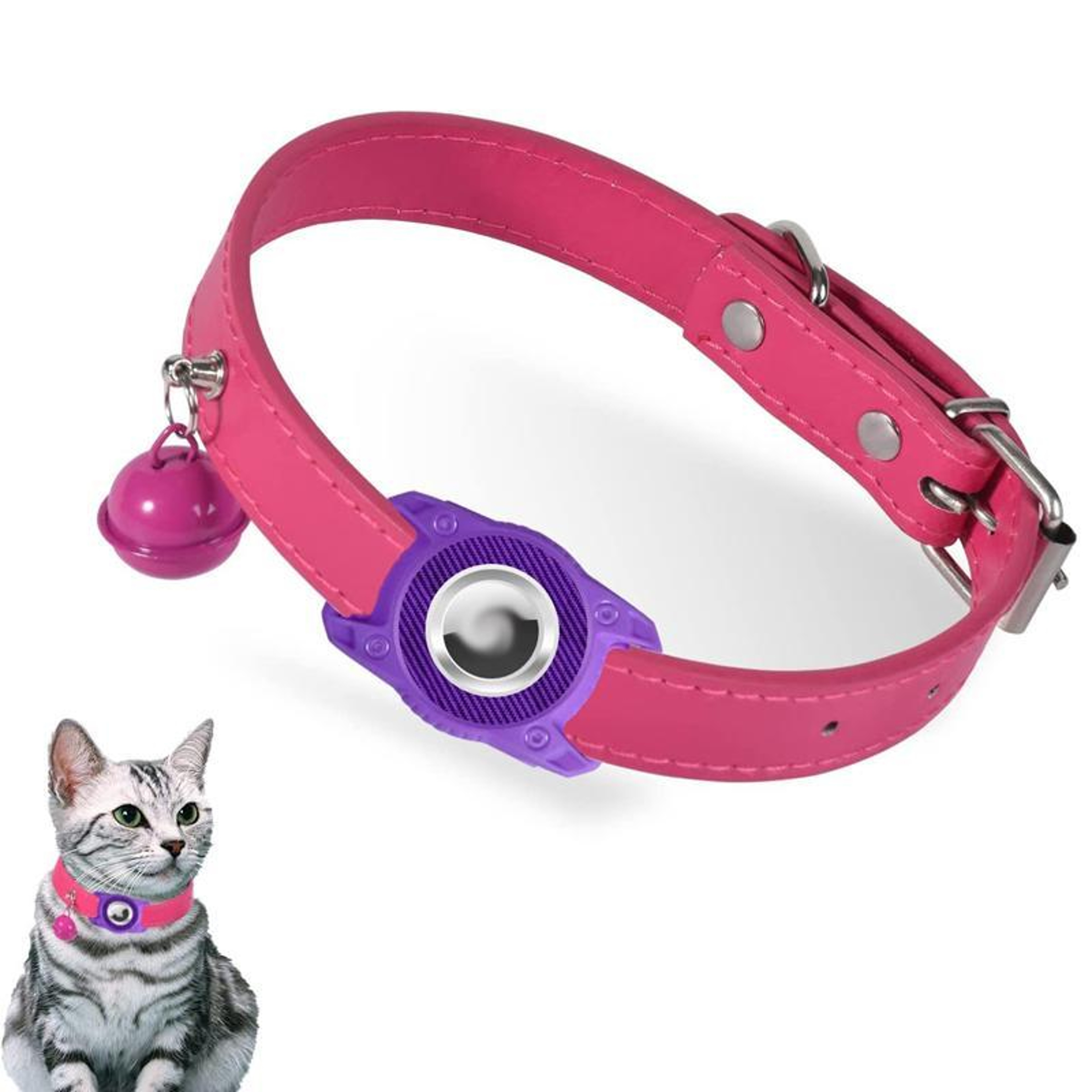 AirTag Waterproof Pet Collar With Leather Holder AntiLost GPS Tracker Collar For Cats  Small Dogs 14