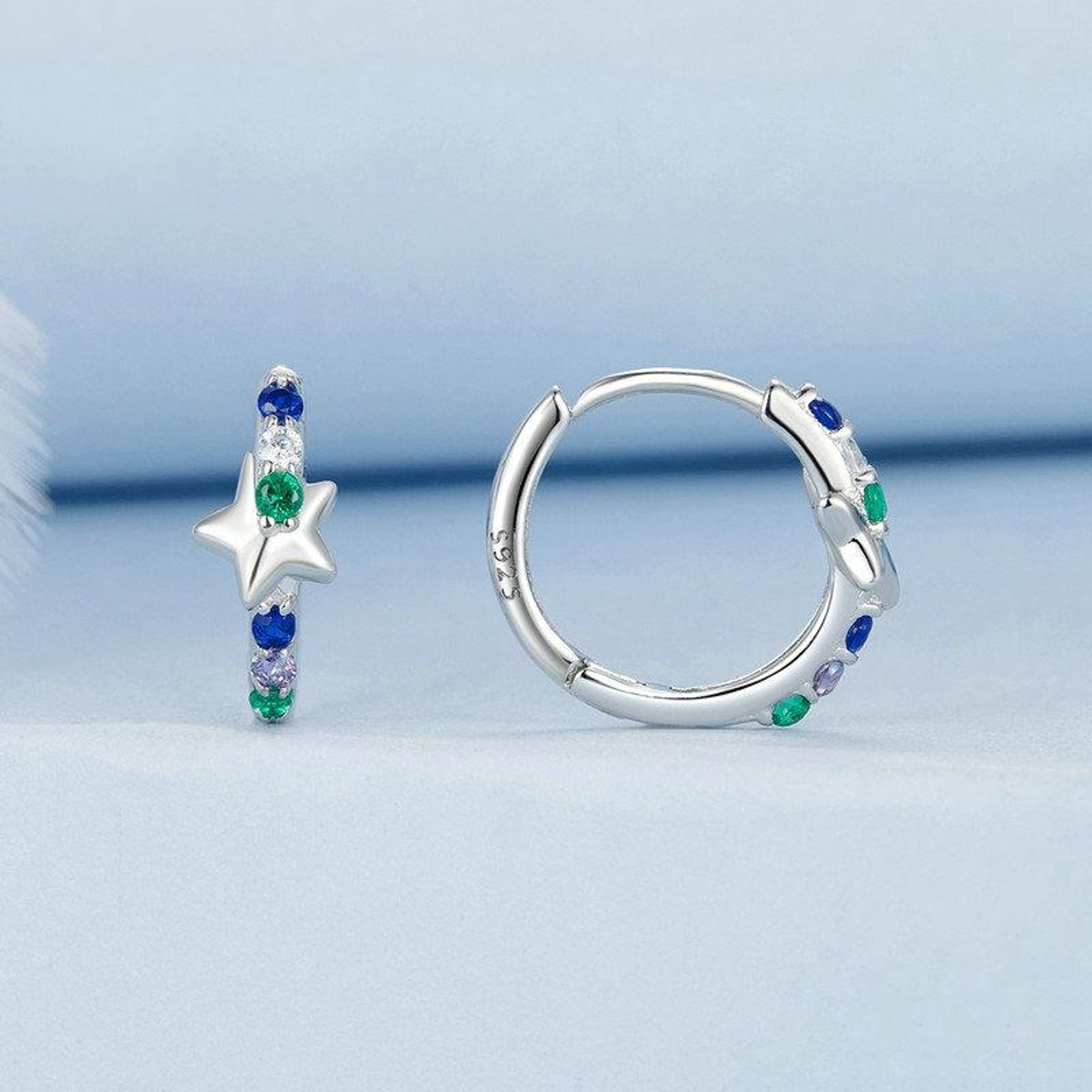 Celestial Starlight Zircon ClipOn Earrings In Sterling Silver  Platinum Finish 1