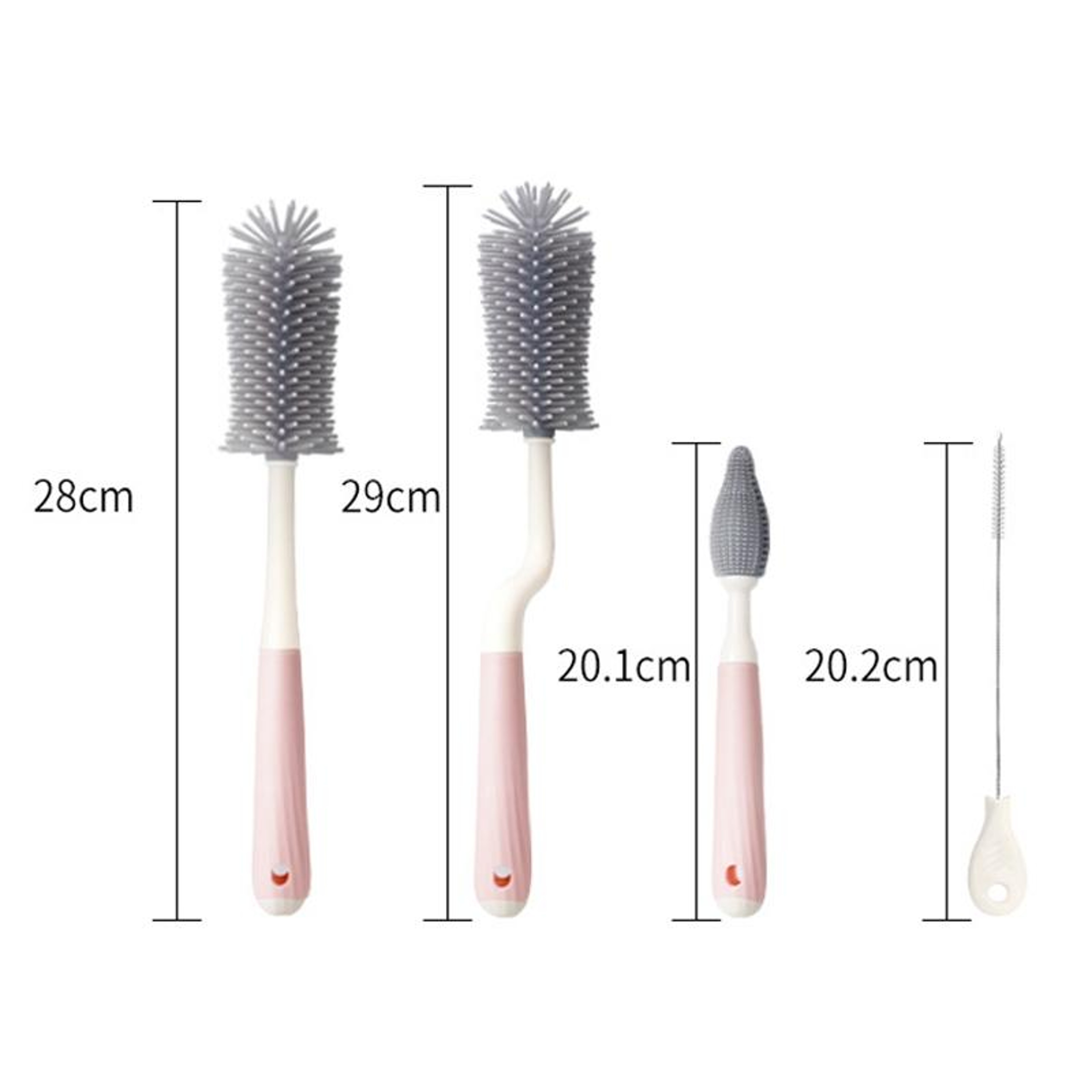 Premium Silicone Rotating Bottle Cleaning Brush Set Baby Bottle Straw  Nipple Cleaner 4