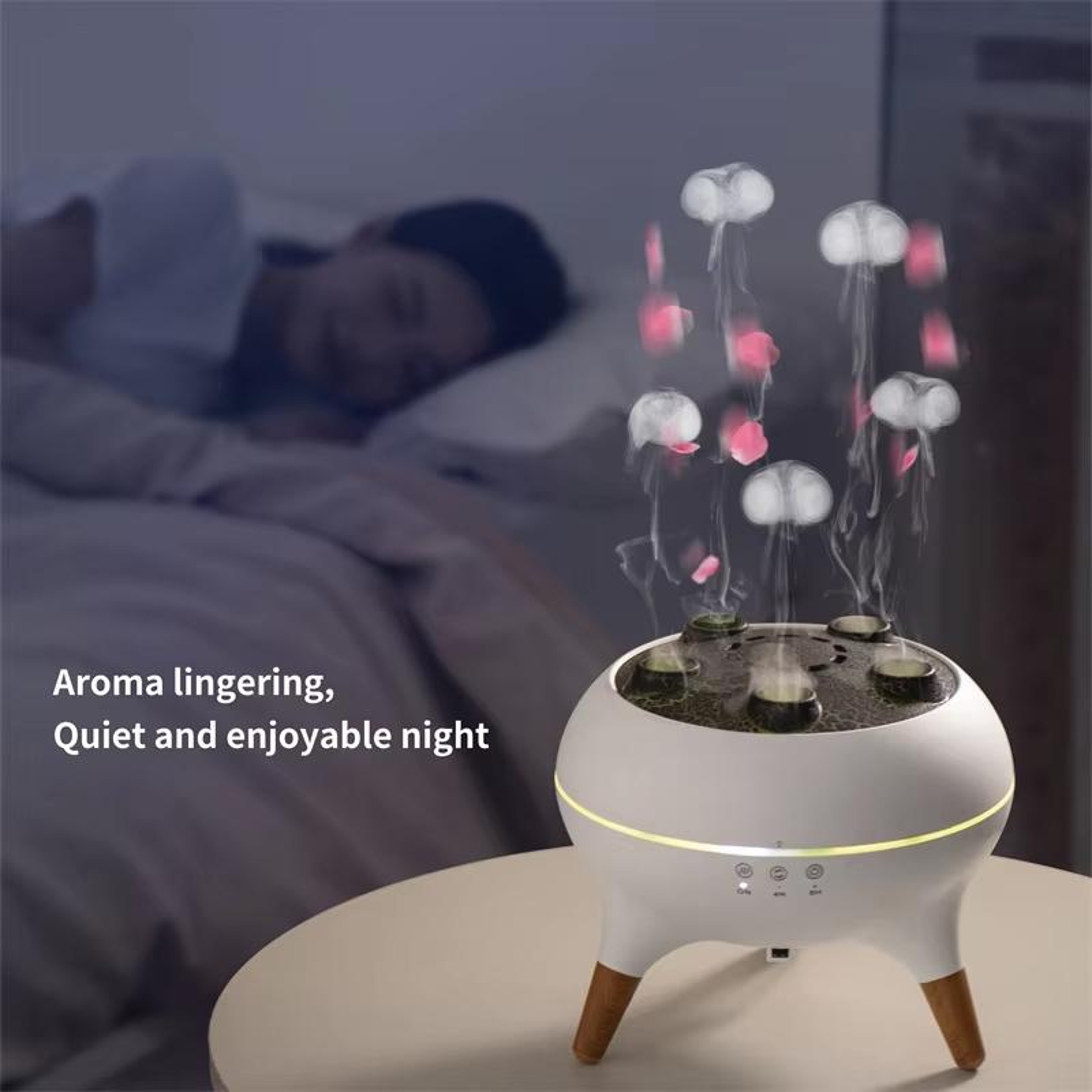 Dynamic Multi Spray Aromatherapy Diffuser  Colorful Lights Humidifier With Remote Control 9
