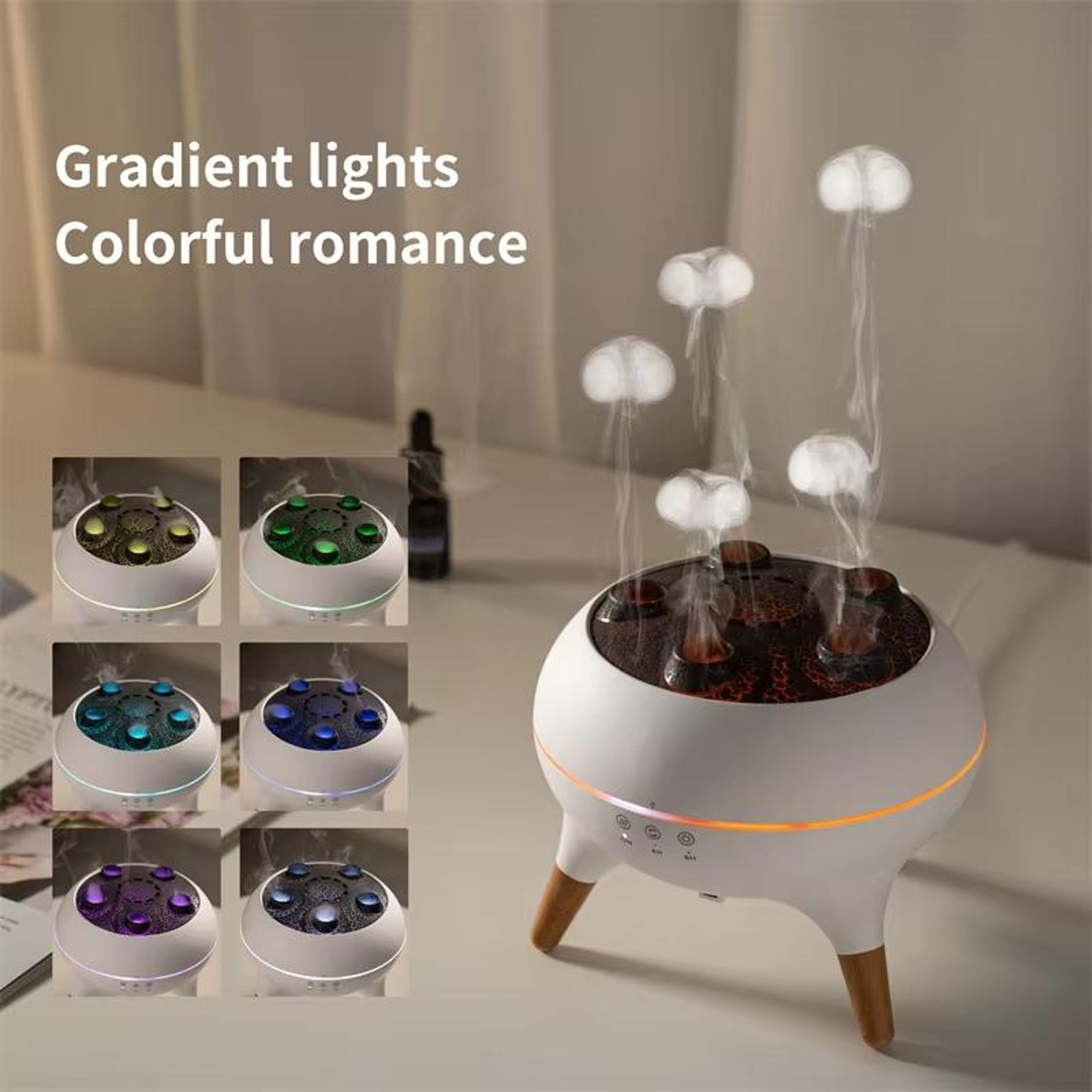 Dynamic Multi Spray Aromatherapy Diffuser  Colorful Lights Humidifier With Remote Control 10