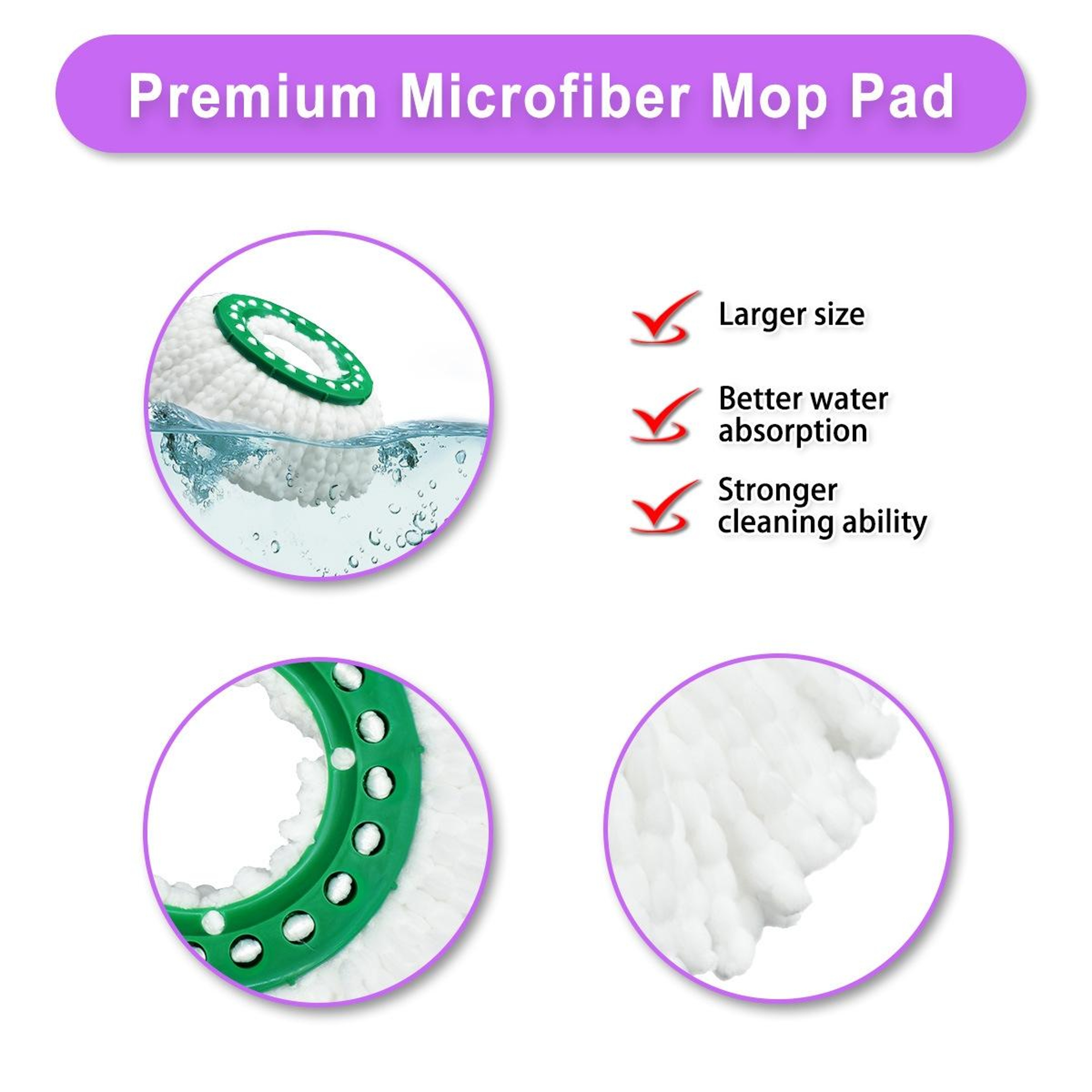 Libman Tornado Spin Mop Refill Microfiber Replacement Head Washable Floor Cleaning Pad – view 4
