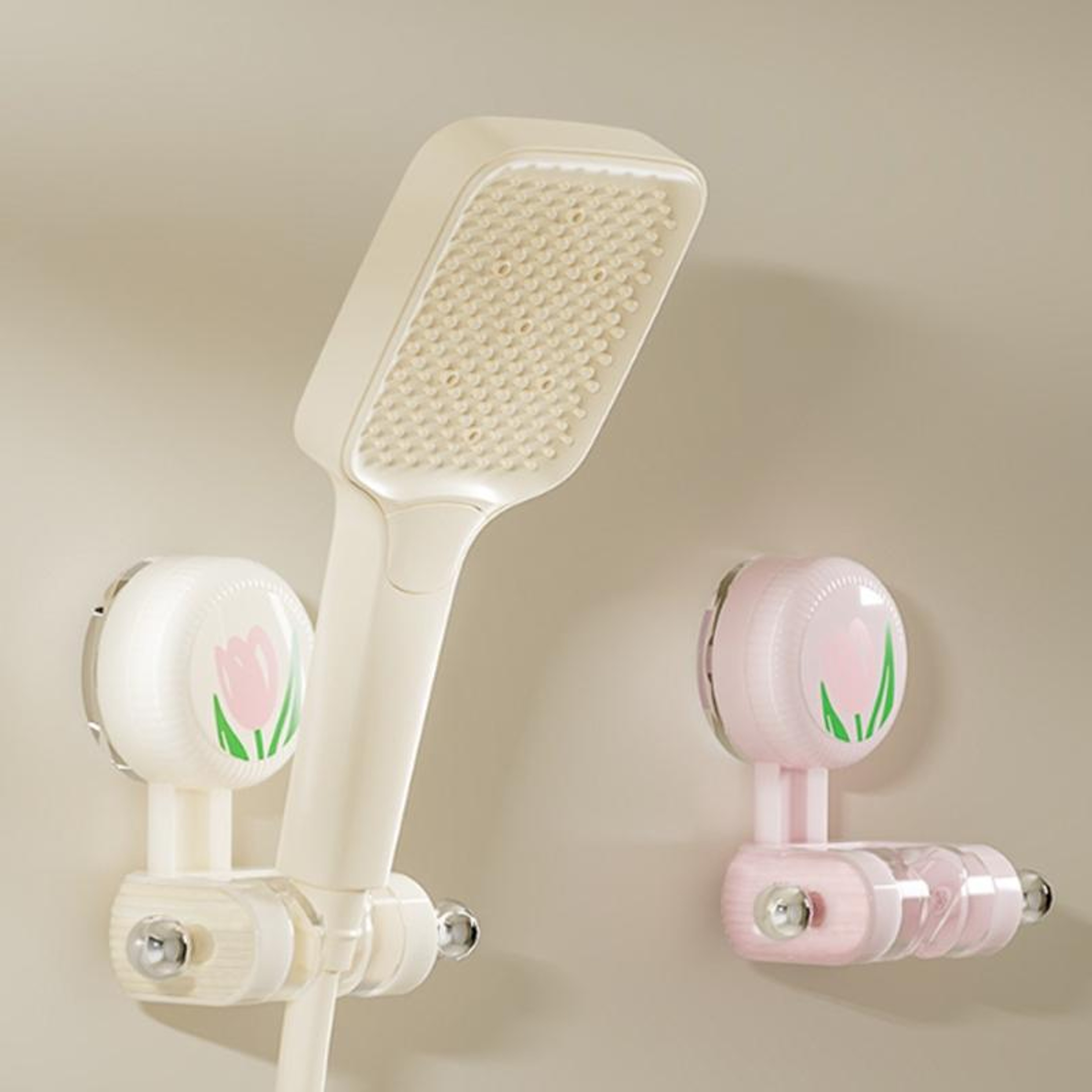 Adjustable Shower Head Holder With Strong Suction Cup  NoDrill Wall Mount 0
