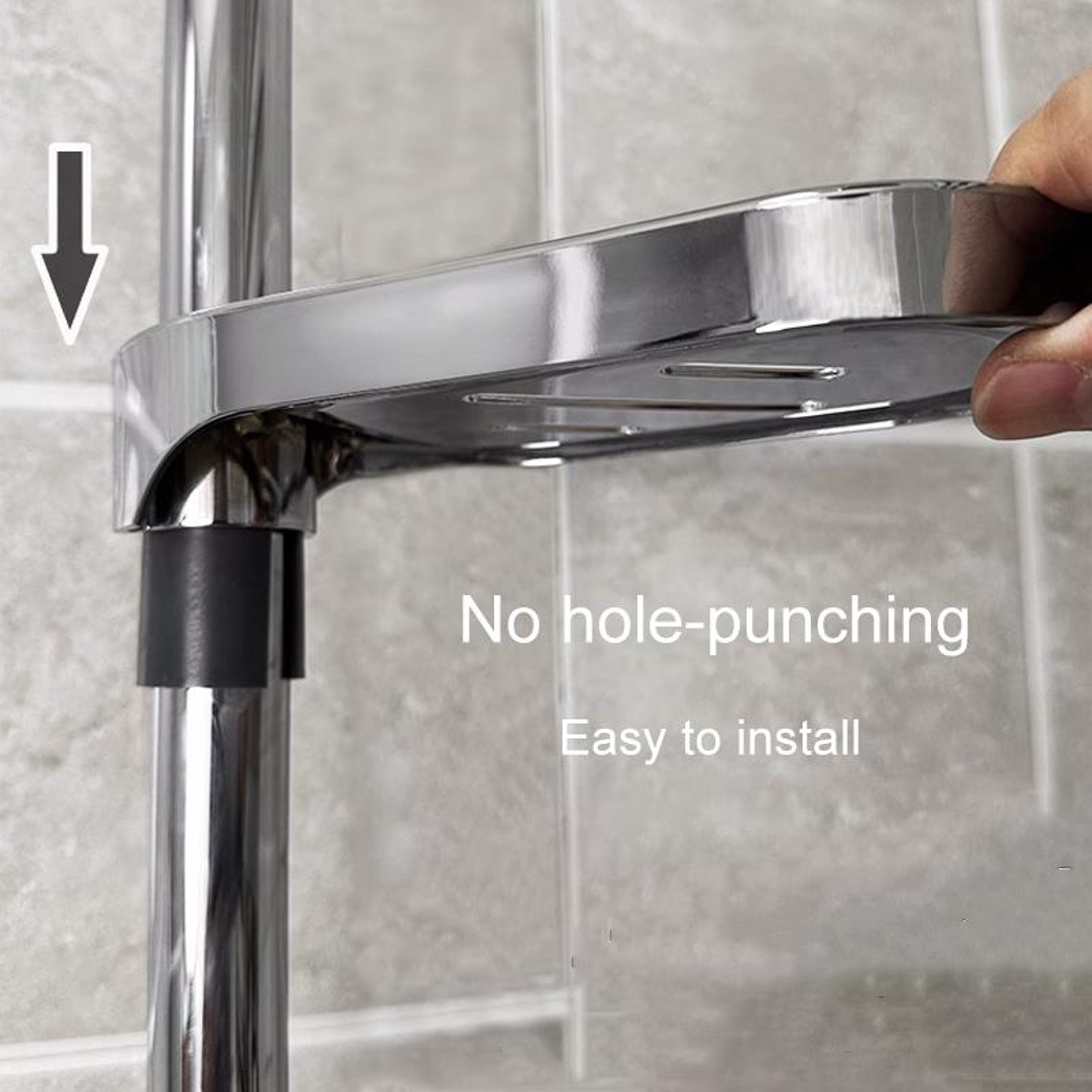 Wall Mount Shower Soap Holder with Drainage Tray No Drill Bathroom Soap Organizer – view 3
