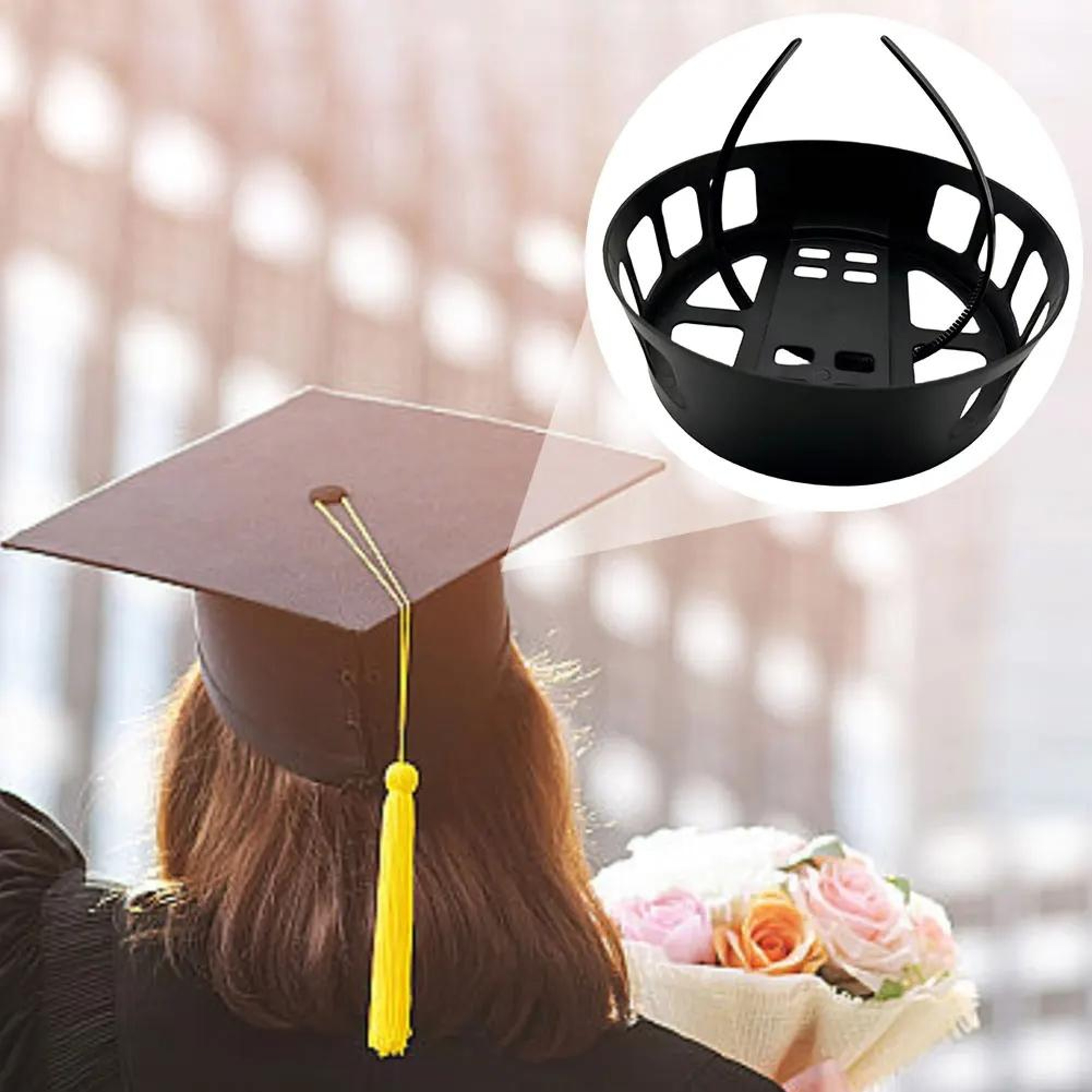 Adjustable Graduation Hat Support Frame Stand with Comfort Stabilizer – view 5
