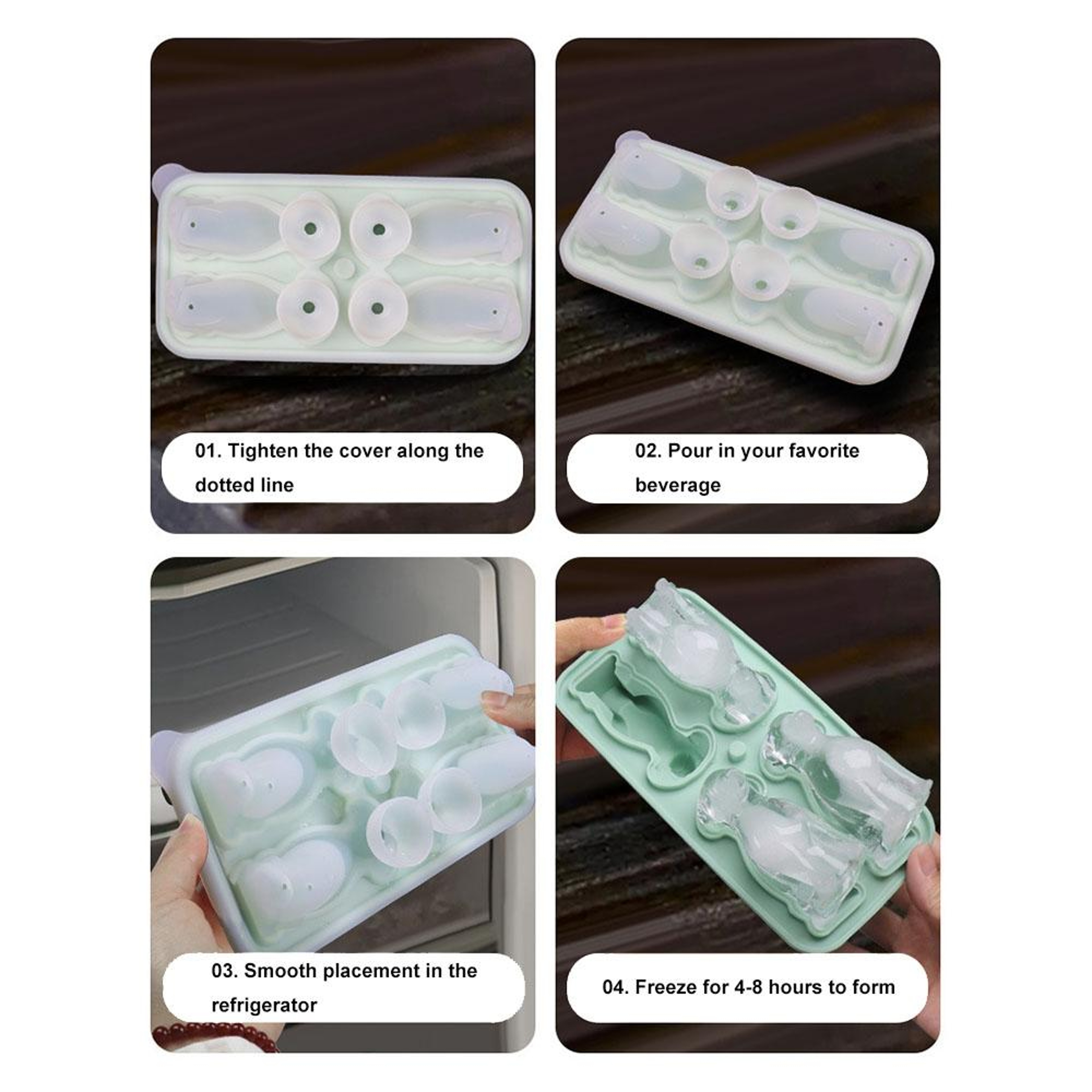 3D Dog Ice Mold Silicone Tray For Drinks  Cocktails 7