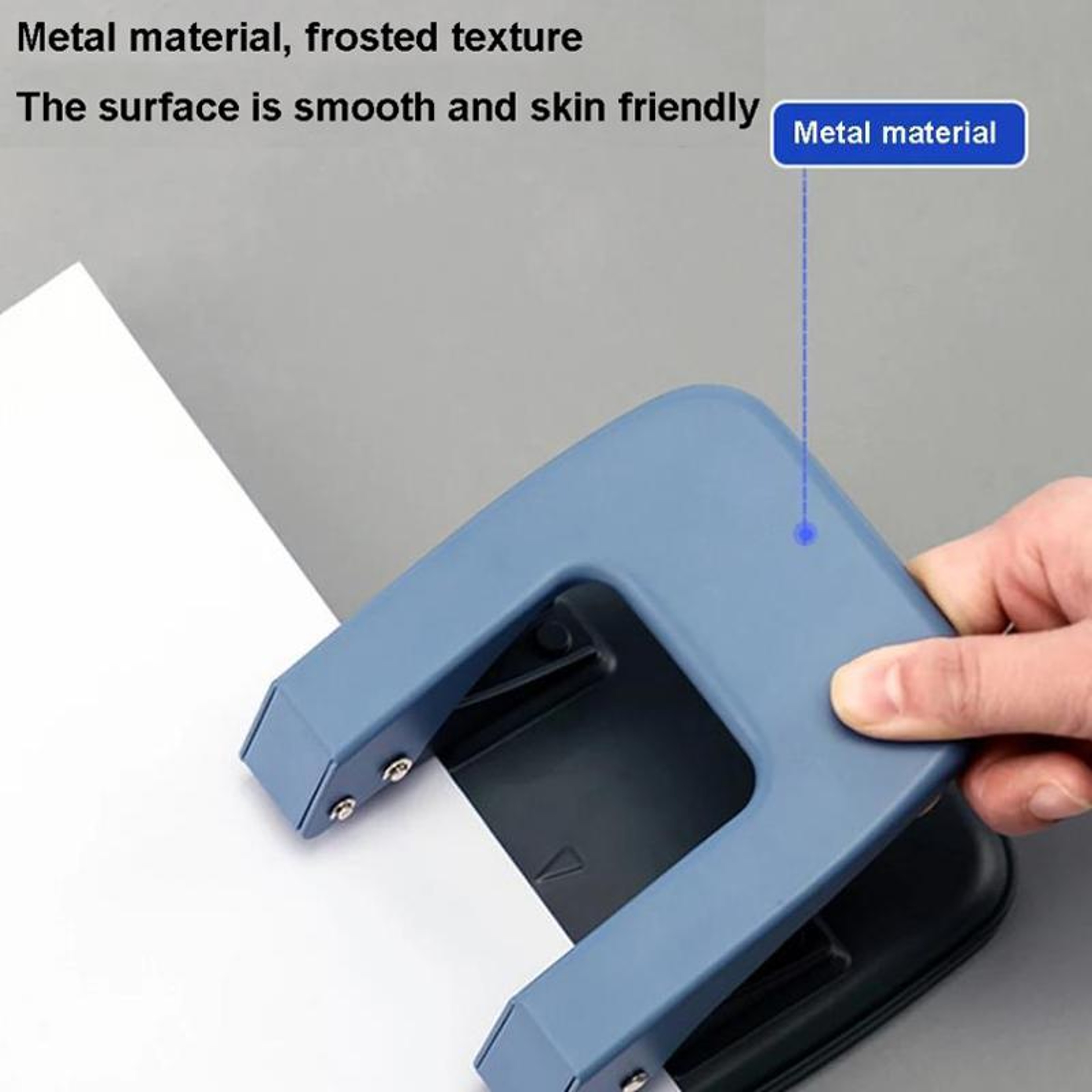 Metal 2 Hole Paper Punch With Ruler  Precision Guide 35 Sheet Capacity 3