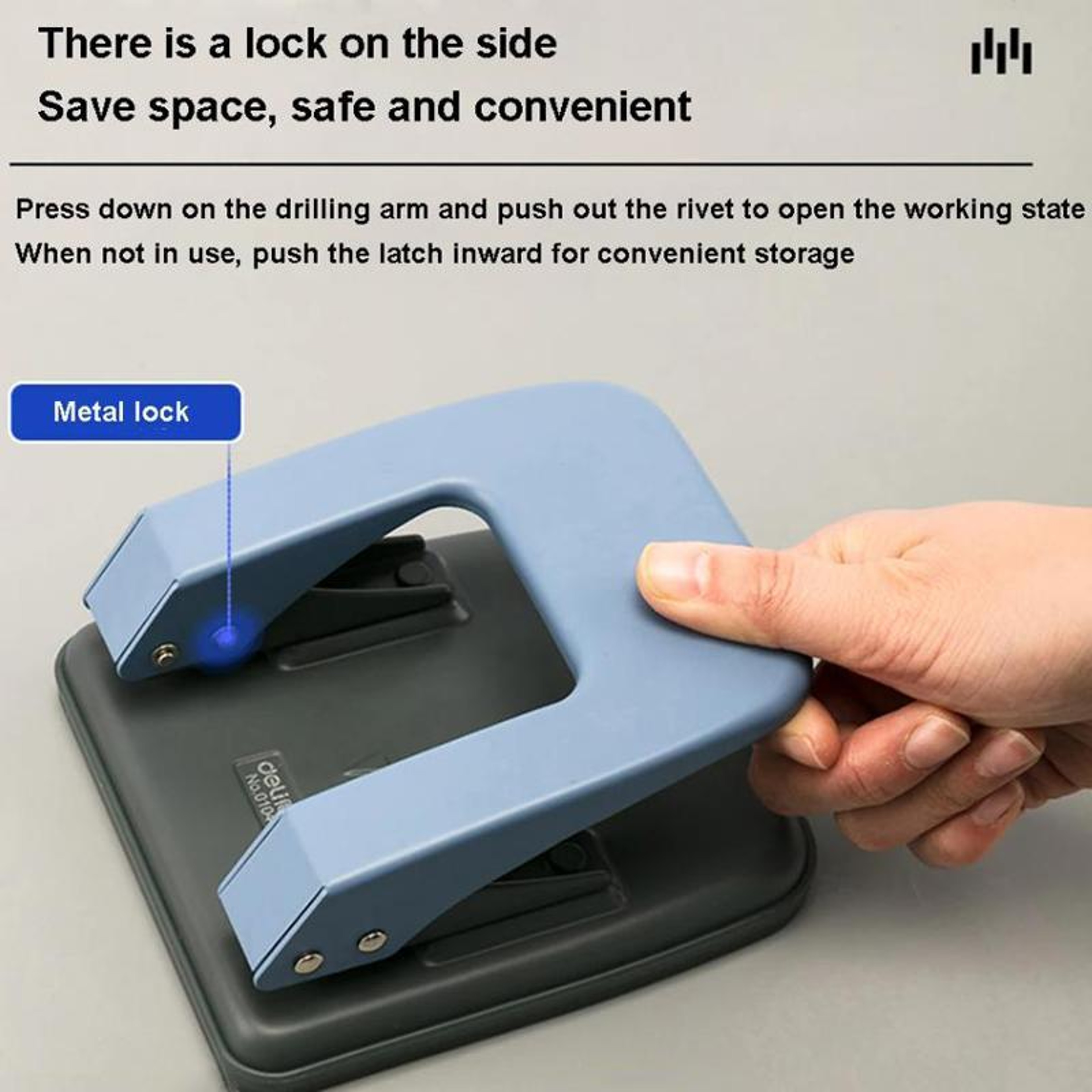 Metal 2 Hole Paper Punch With Ruler  Precision Guide 35 Sheet Capacity 4