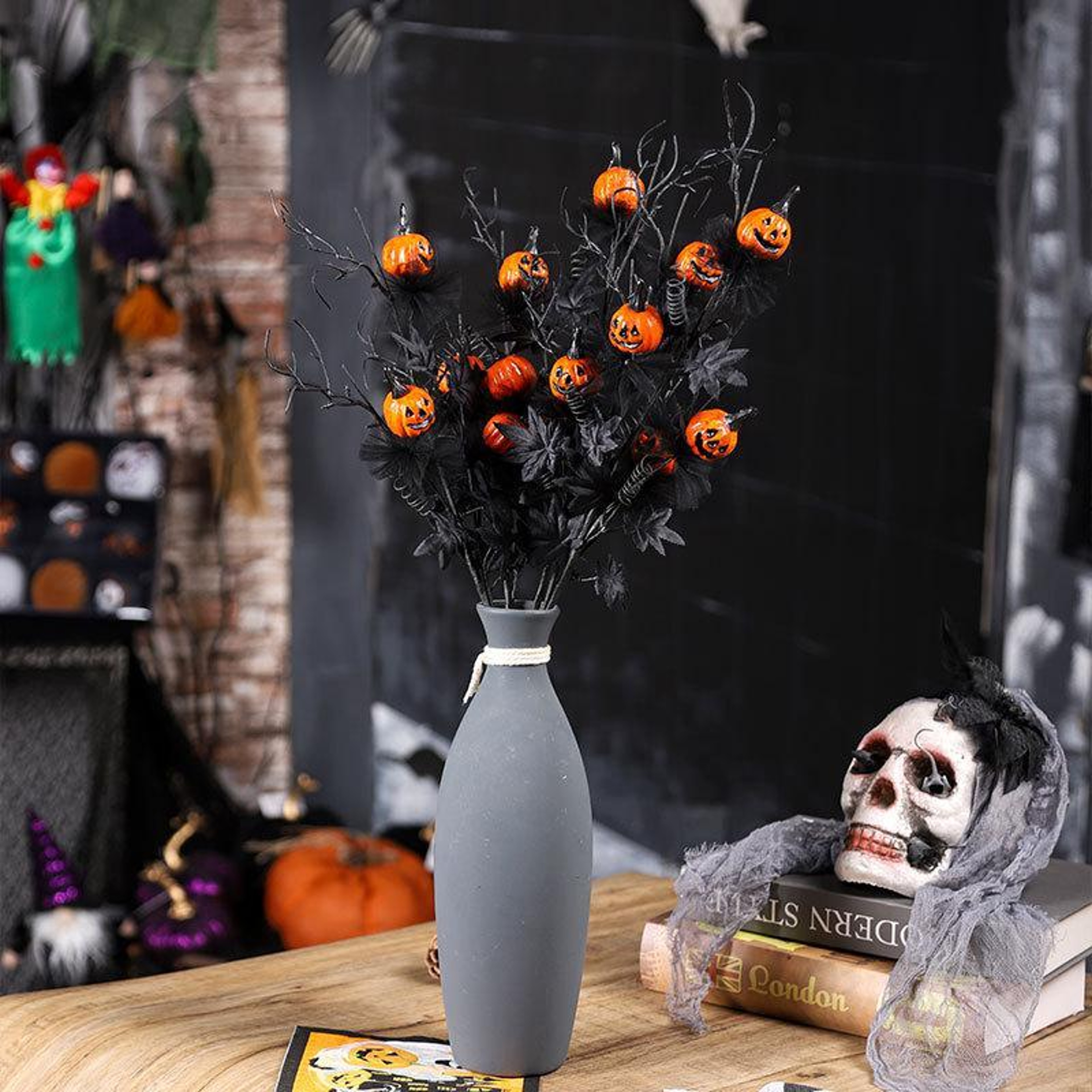 Deluxe Spooky Halloween Pumpkin Bouquet, Ghost Festival Home Party Ornament – view 5