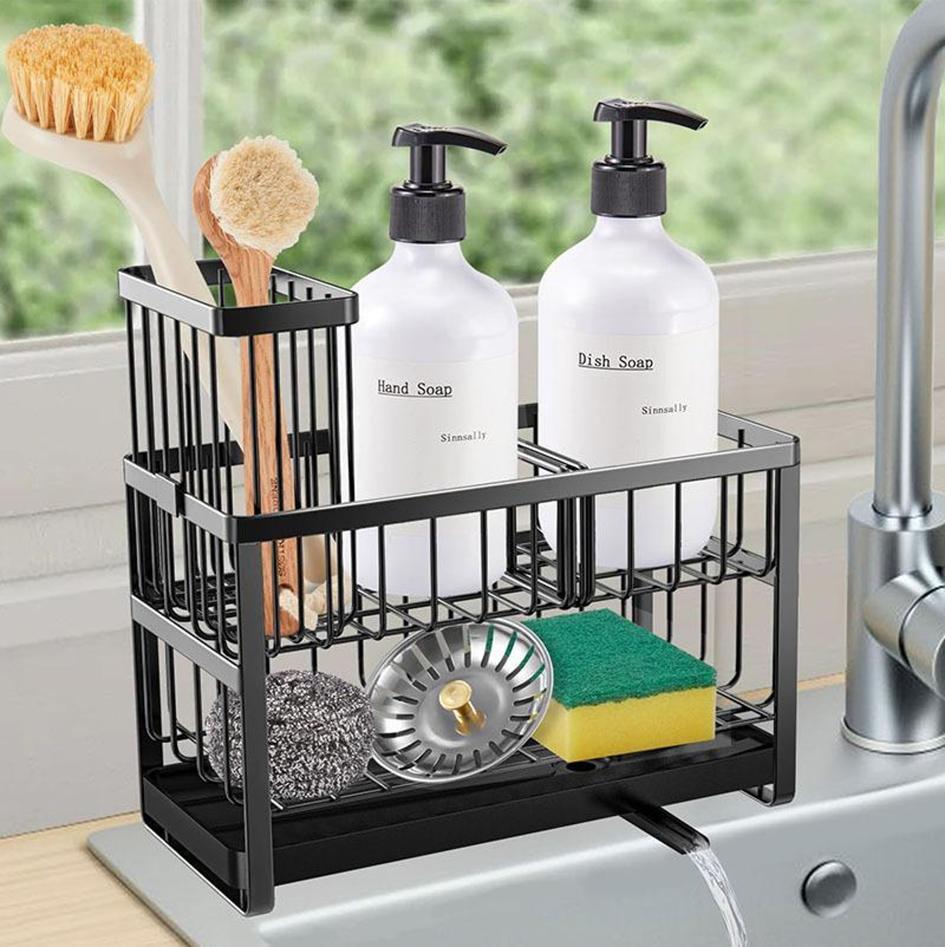 2 Tier Countertop Sponge Drying Rack  Kitchen Sink Organizer 0