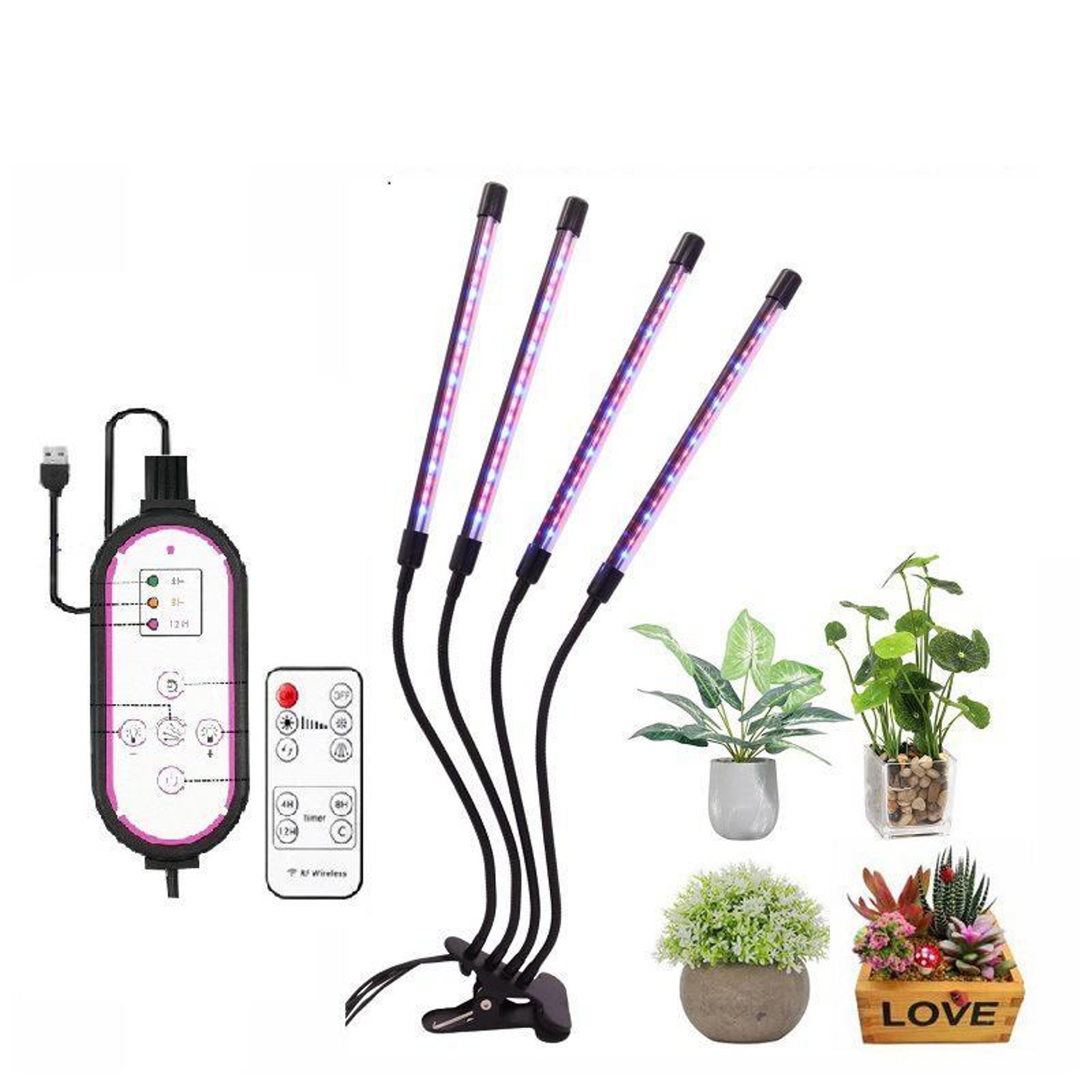 Full Spectrum 2 Head Clip On Plant Grow Light with Remote Control – view 11