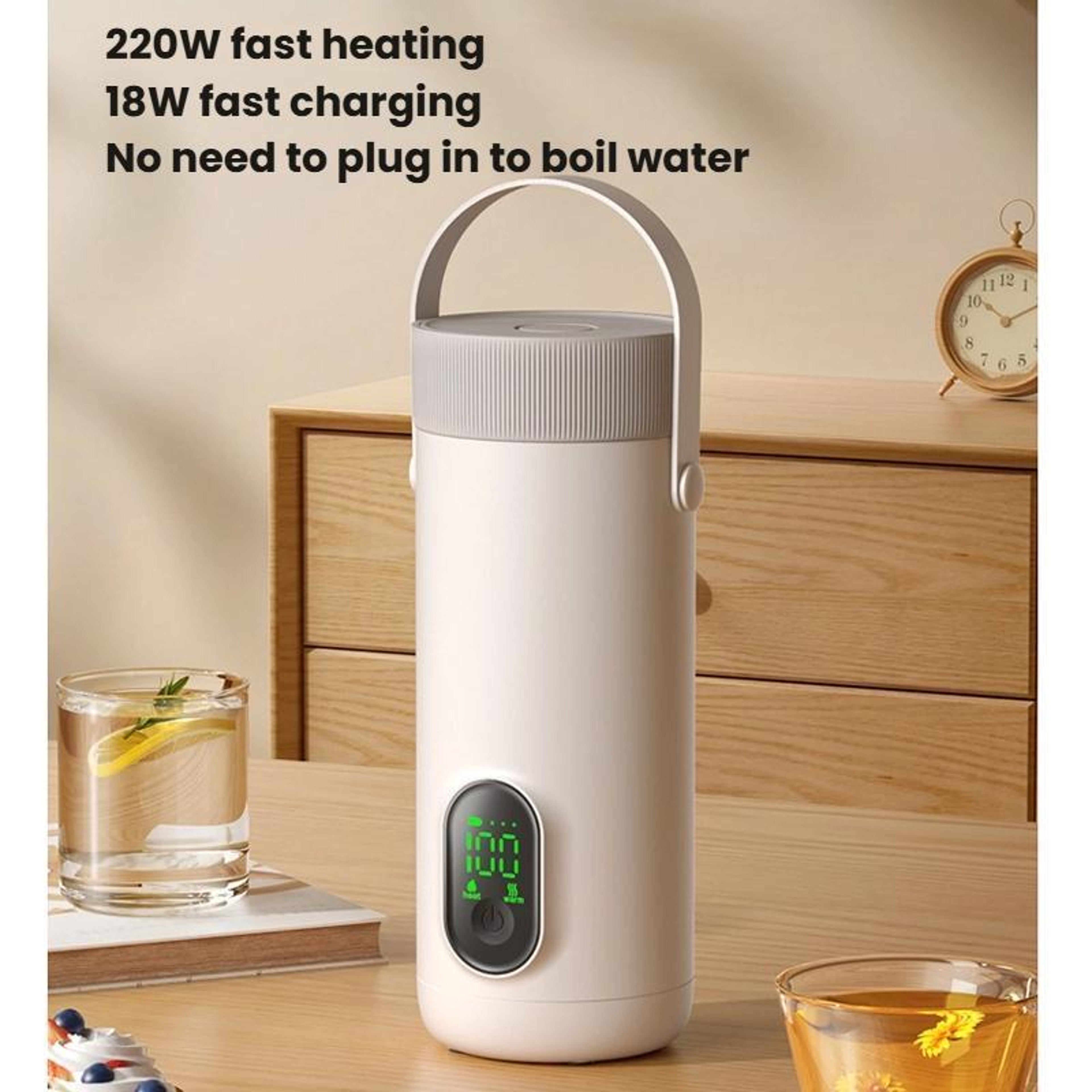 Portable Cordless Travel Kettle with 6-Temp Control & Rapid Heating – view 2