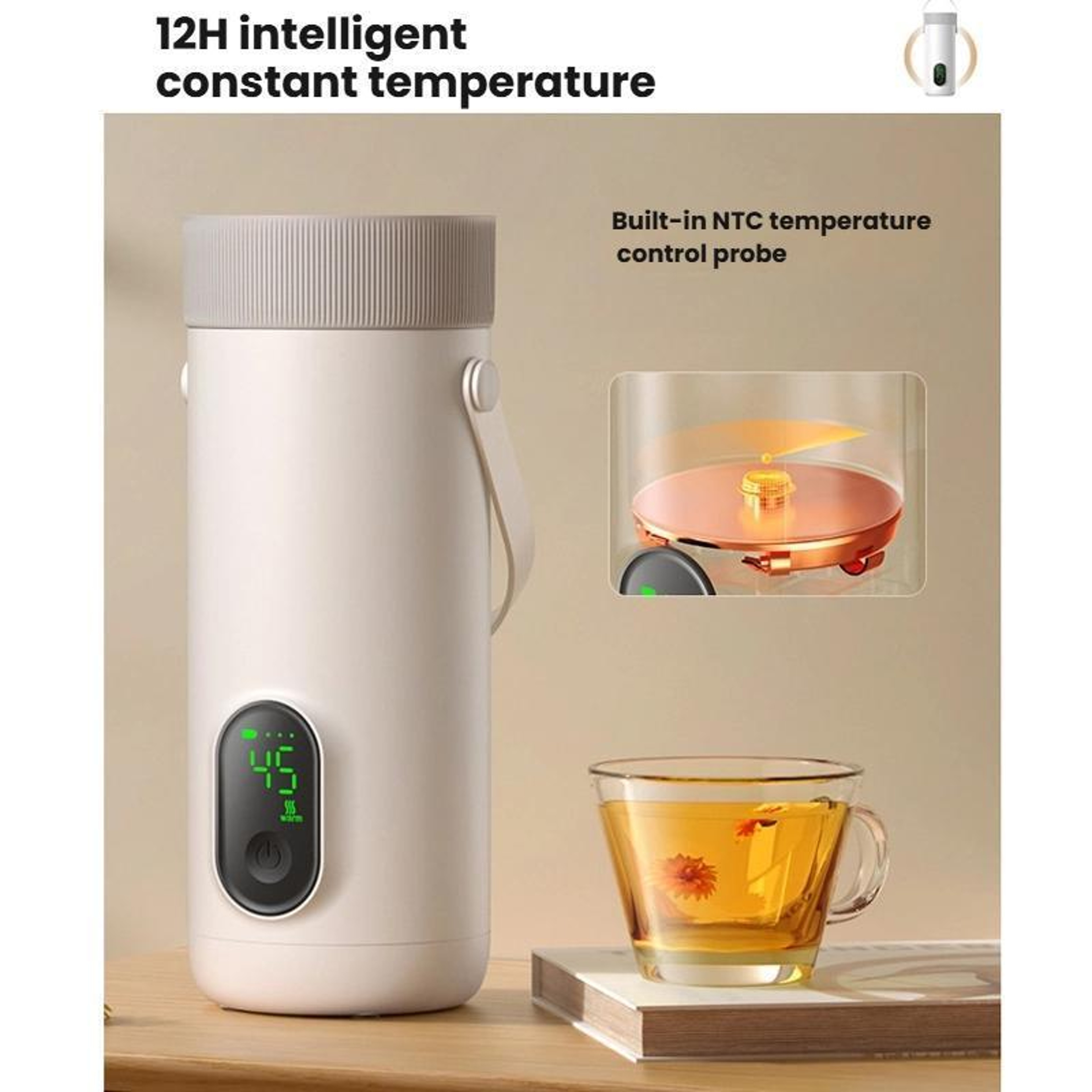 Portable Cordless Travel Kettle with 6-Temp Control & Rapid Heating – view 5