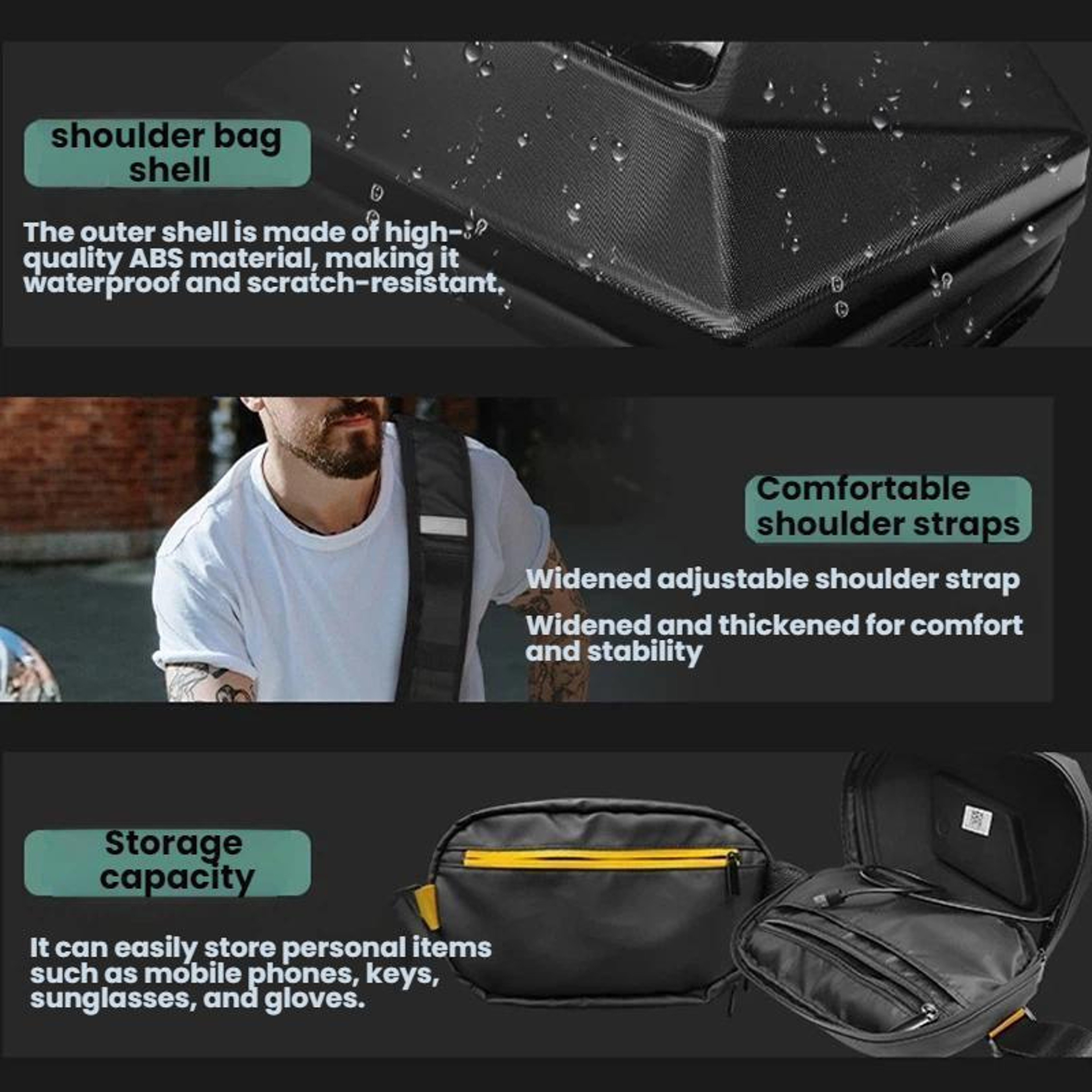 Premium LED Motorcycle Shoulder Bag With Bluetooth LED Display 4