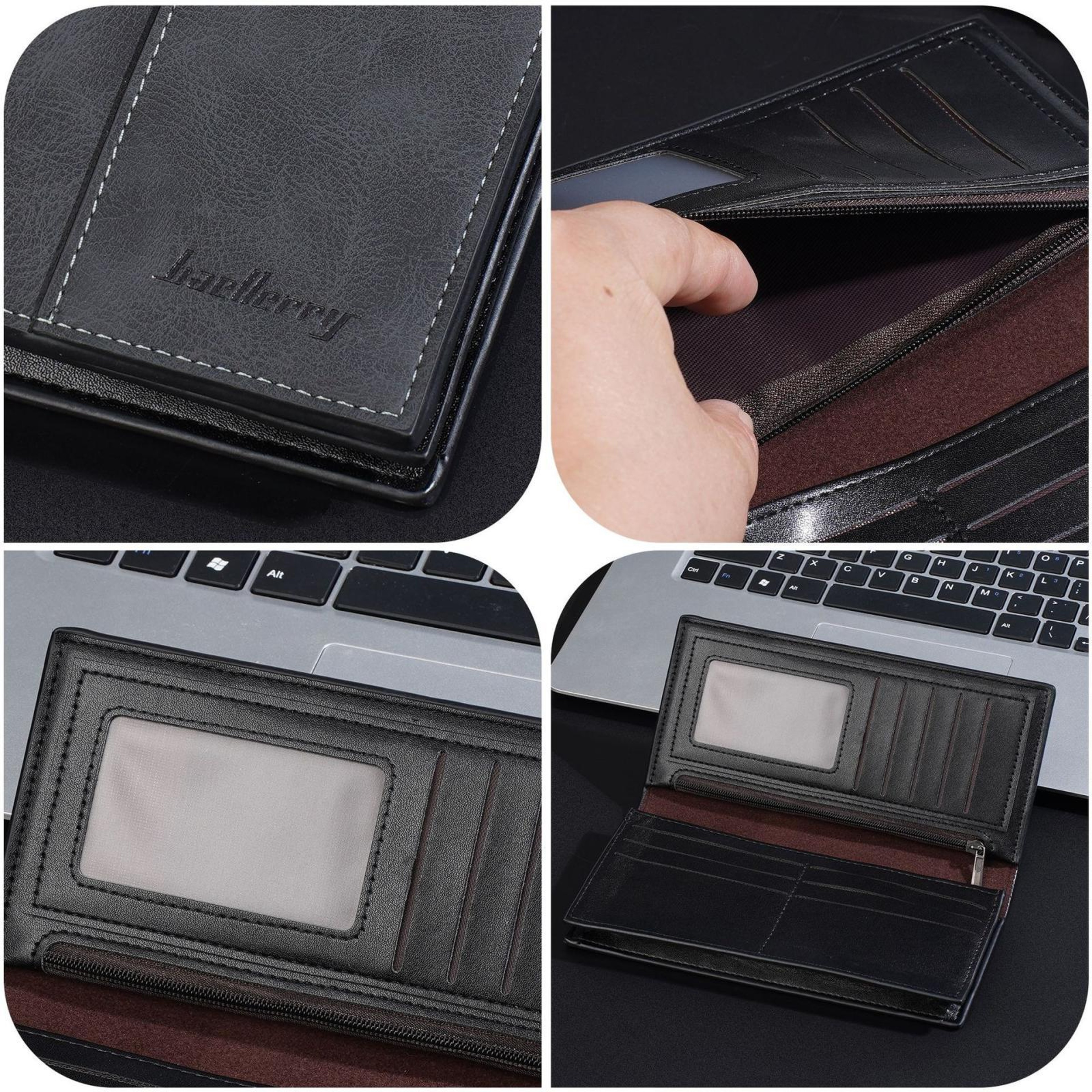 Vintage RFID Blocking Long Zip Wallet For Men With 13 Card Slots  Secure Coin Pocket 6