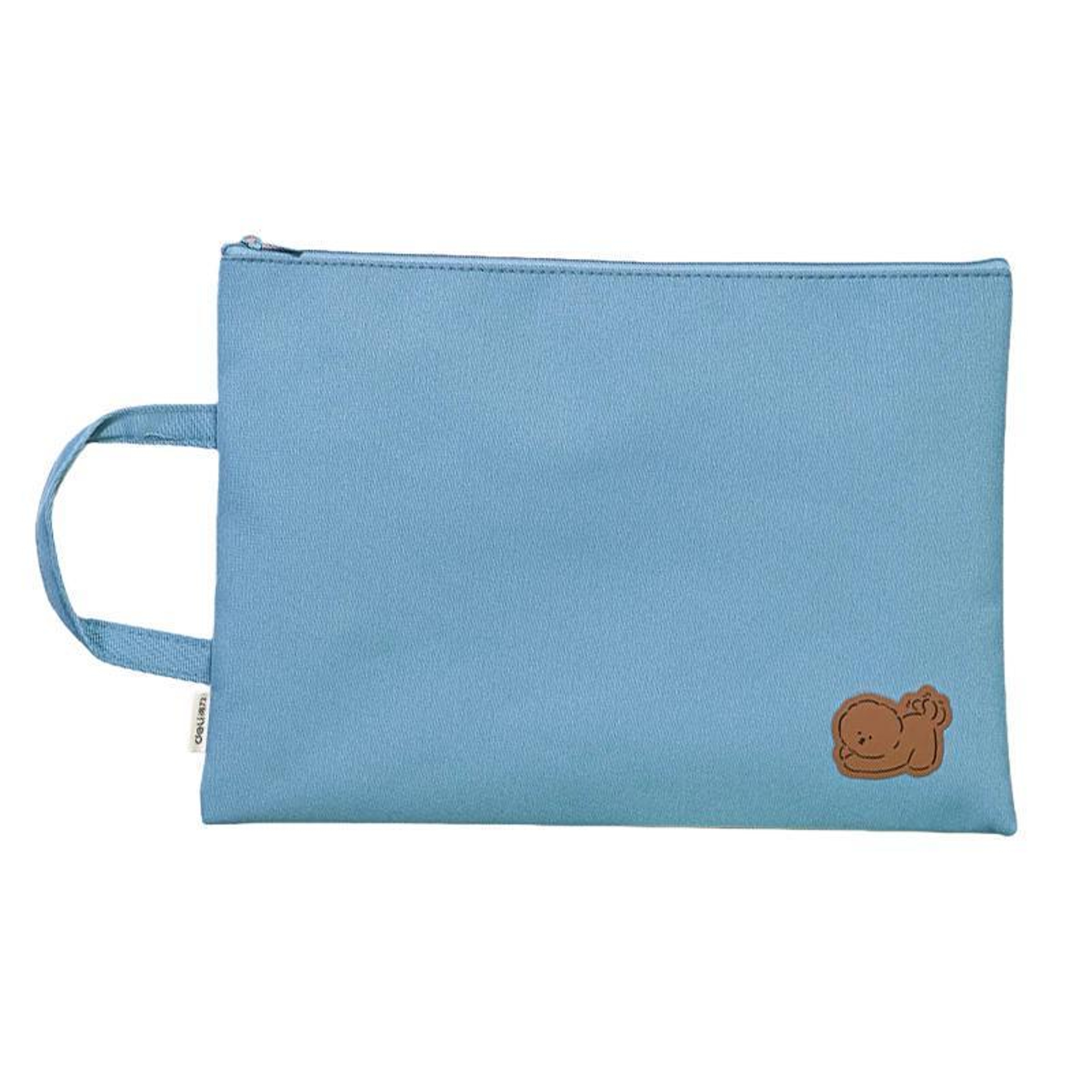 A4 Canvas Document Organizer Bag with Handle Waterproof Zipper File Storage Briefcase Random Color – view 1