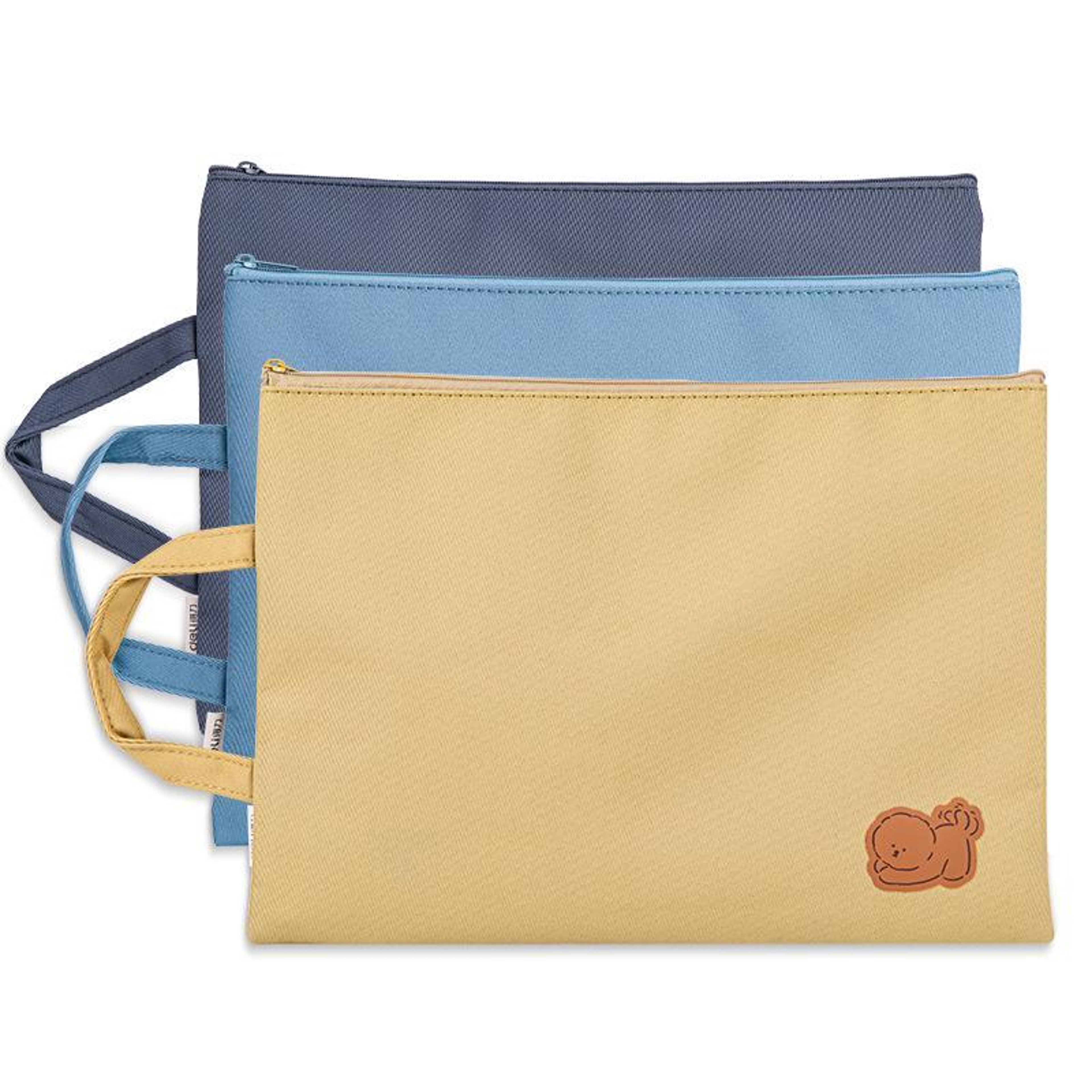 A4 Canvas Document Organizer Bag with Handle Waterproof Zipper File Storage Briefcase Random Color – view 2