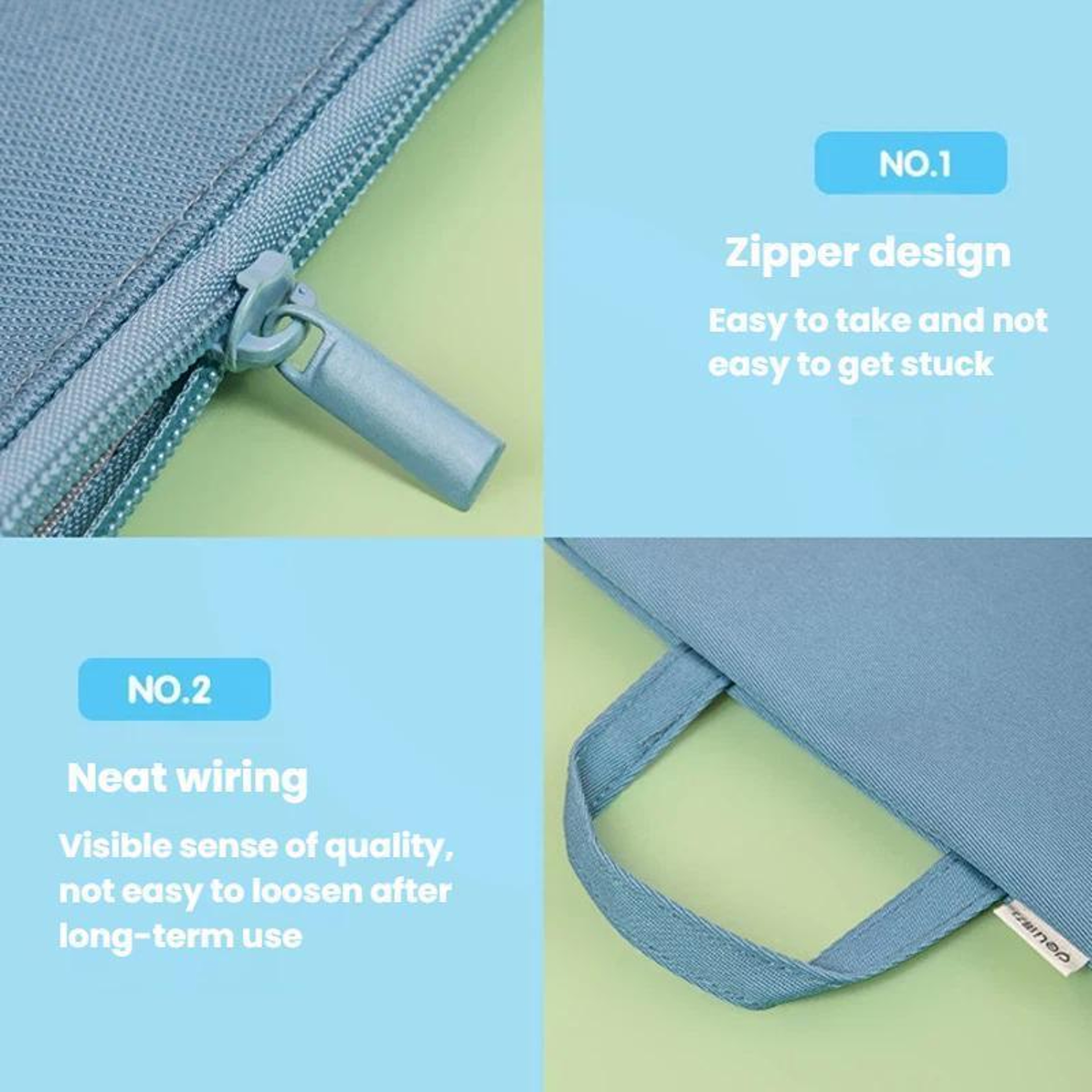 A4 Canvas Document Organizer Bag with Handle Waterproof Zipper File Storage Briefcase Random Color – view 8
