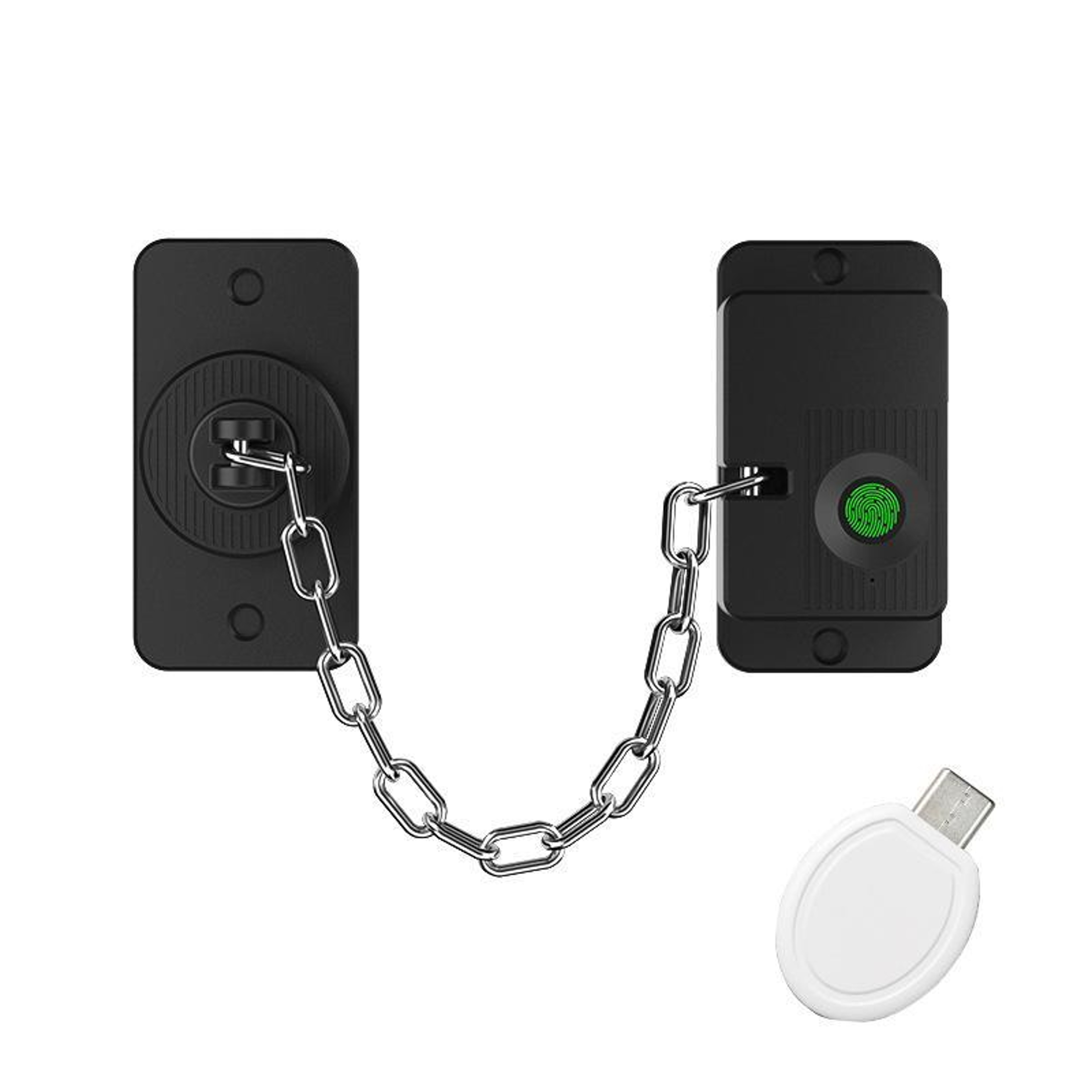 Smart Fingerprint Window Restrictor Lock Child  Pet Safety Chain Lock With Electronic Key 8