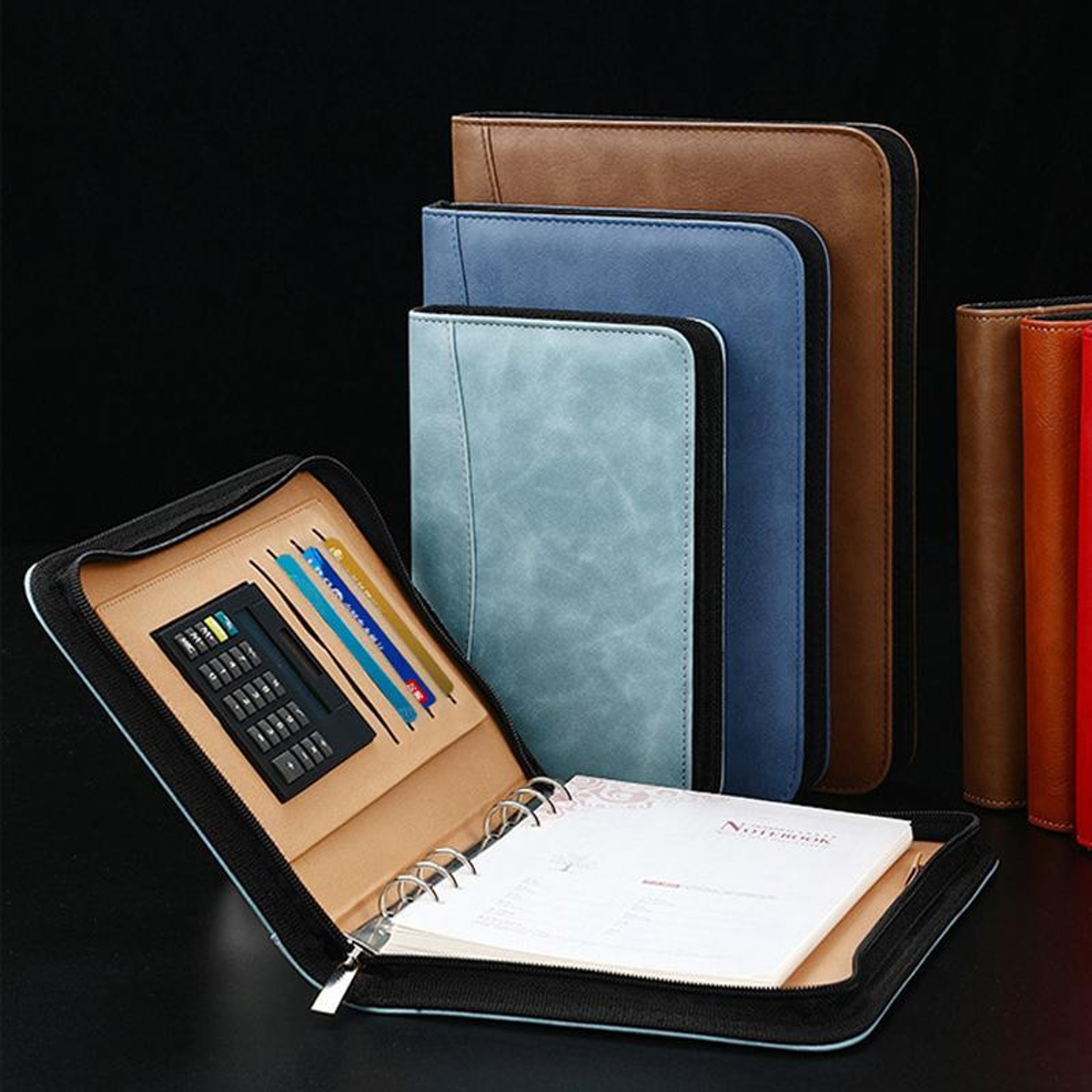 A5 Zipper Organizer Planner With Calculator And Refillable Notebook 0