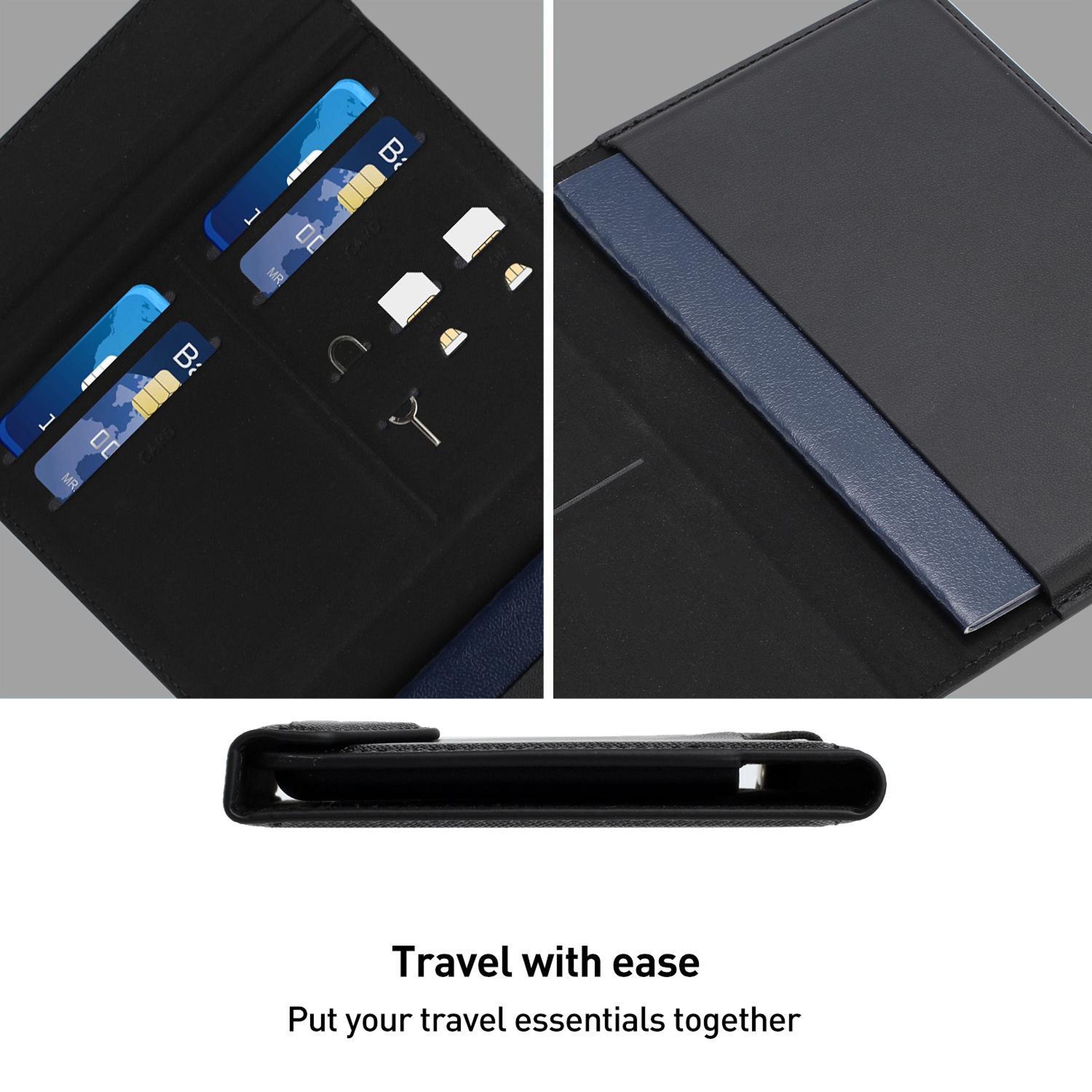 RFID Travel Passport Wallet With Lanyard  Document Organizer 8