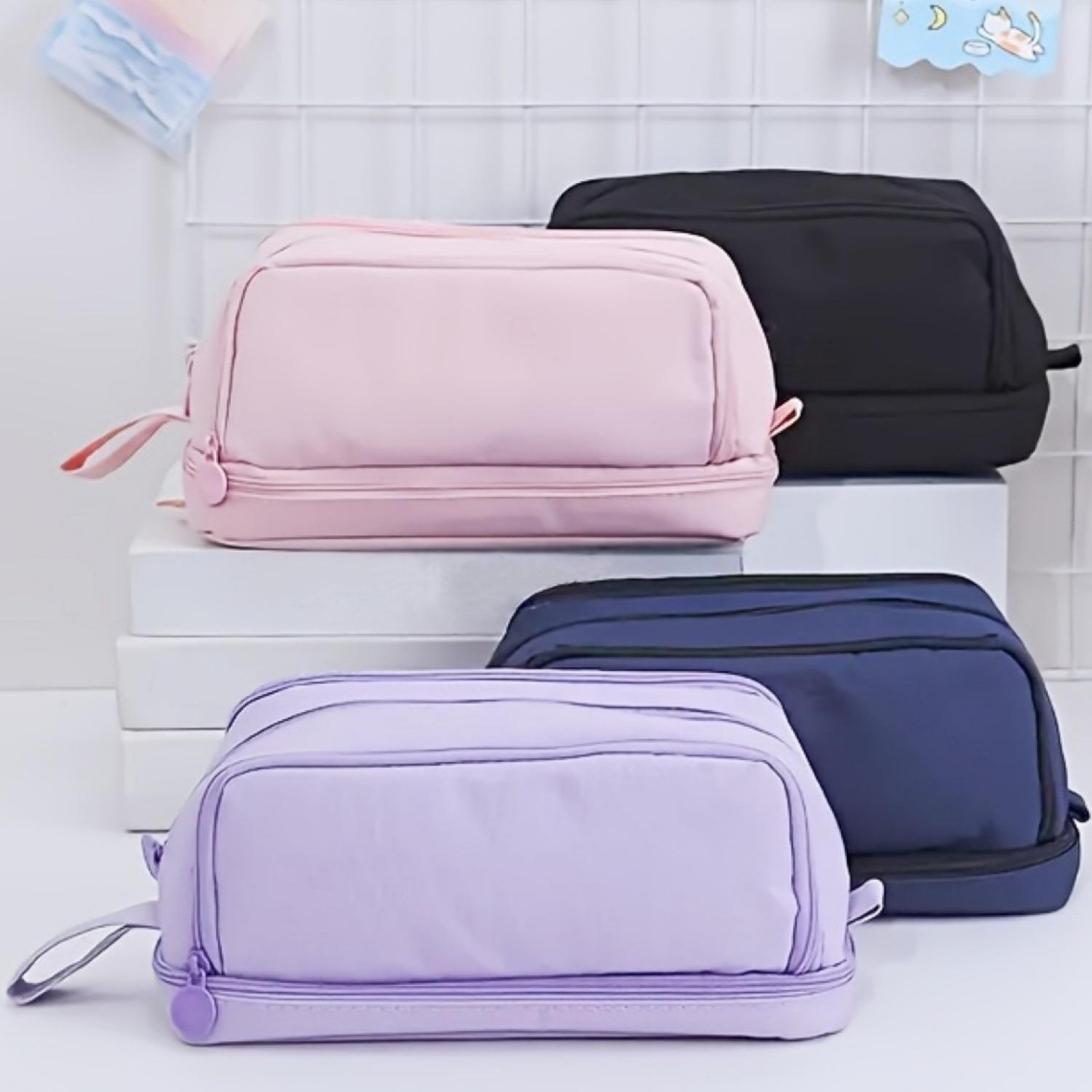 Waterproof 4 Layer Large Capacity Pencil Case For Students With Carry Handle 0