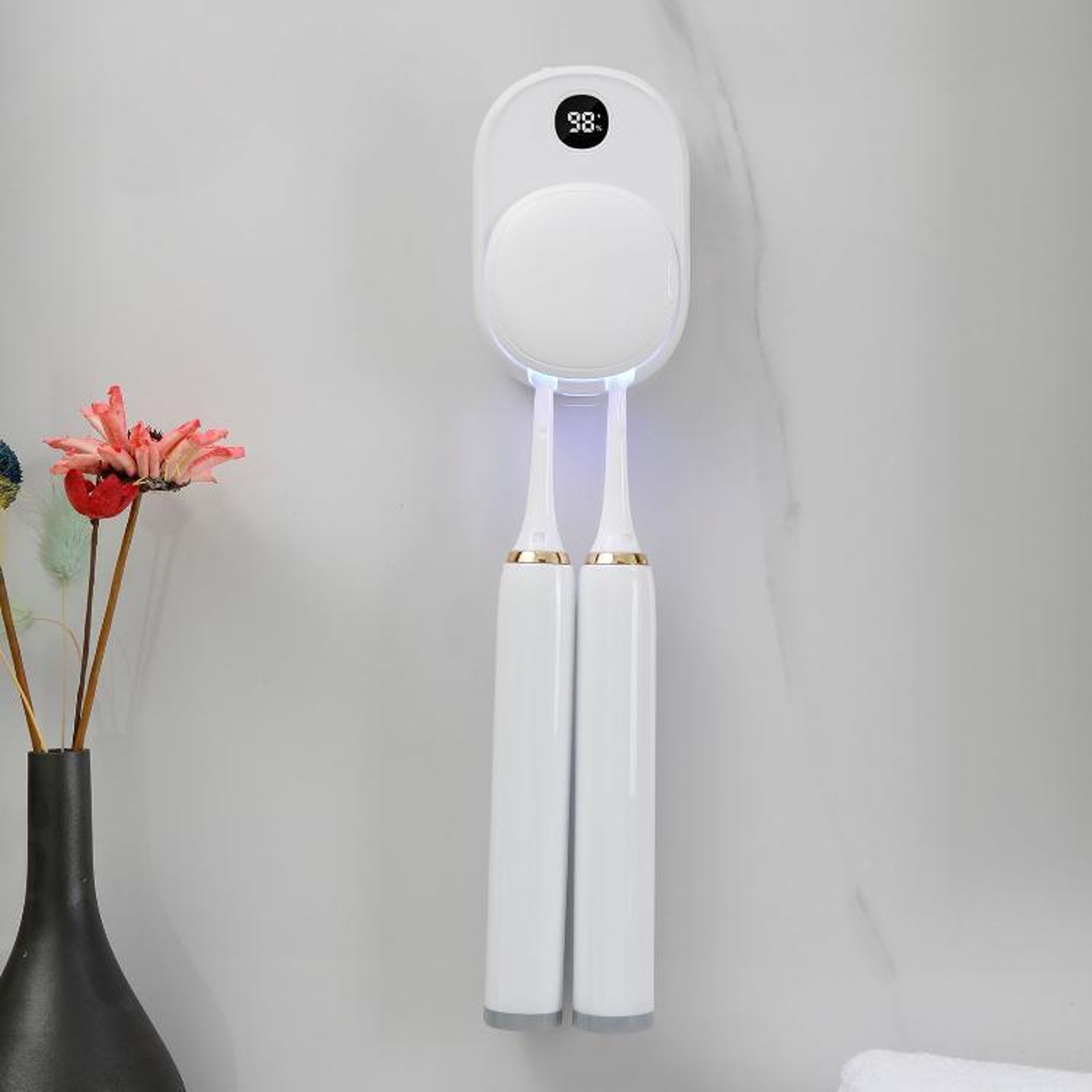 Smart UV Toothbrush Sterilizer  Air Dryer Wall Mount Holder 0