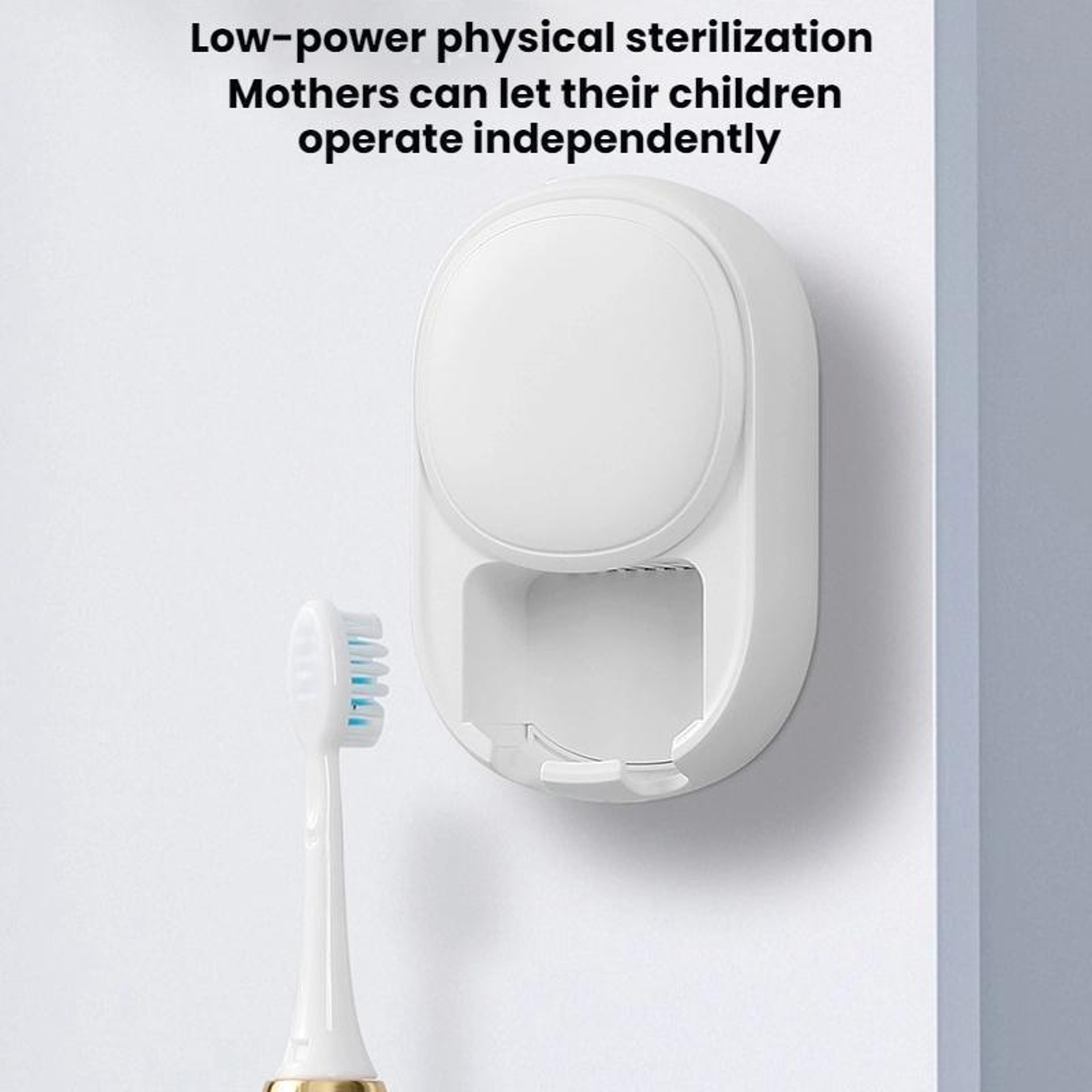 Smart UV Toothbrush Sterilizer  Air Dryer Wall Mount Holder 6