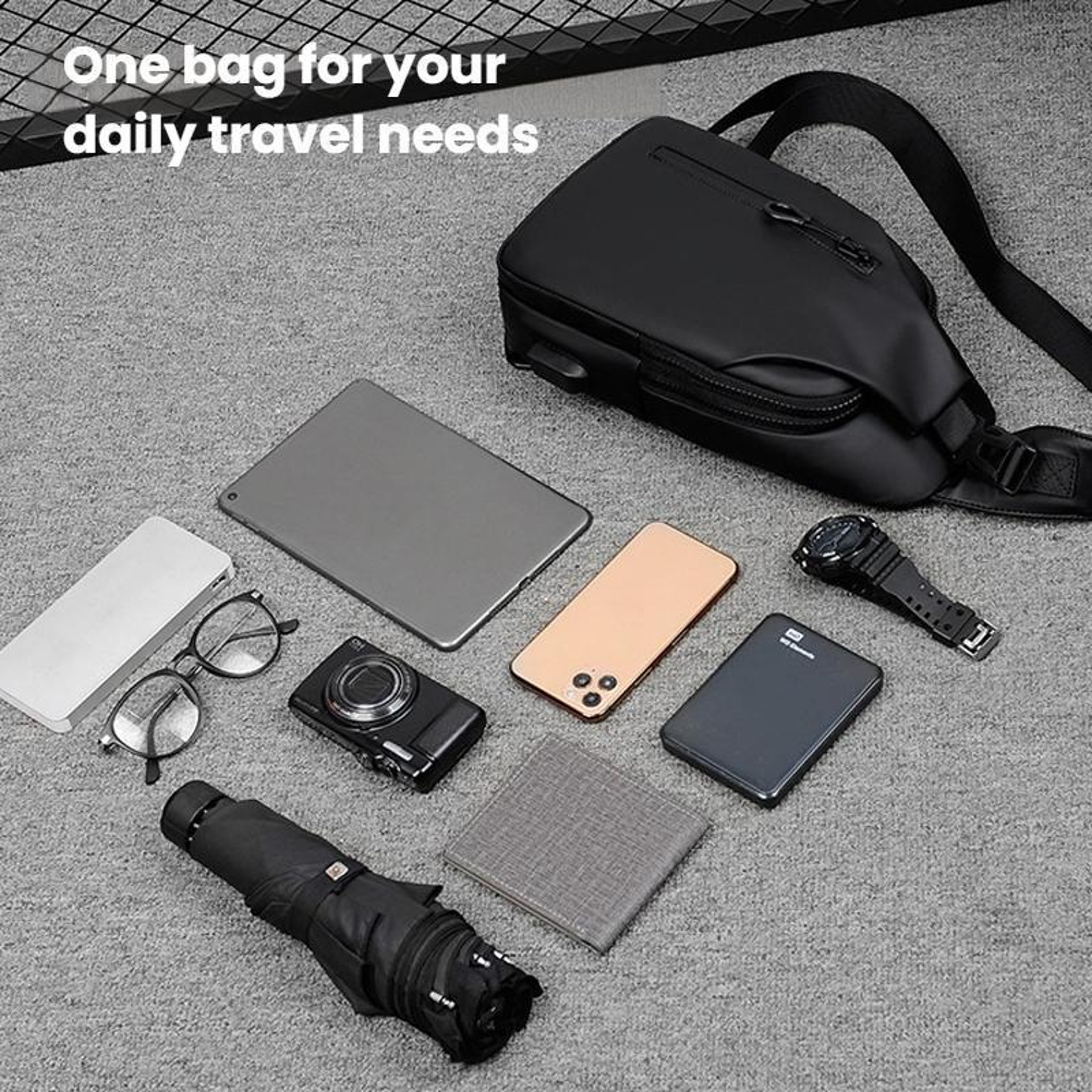 Anti Theft Sling Backpack With USB Charging Port And Water Resistant Design 3