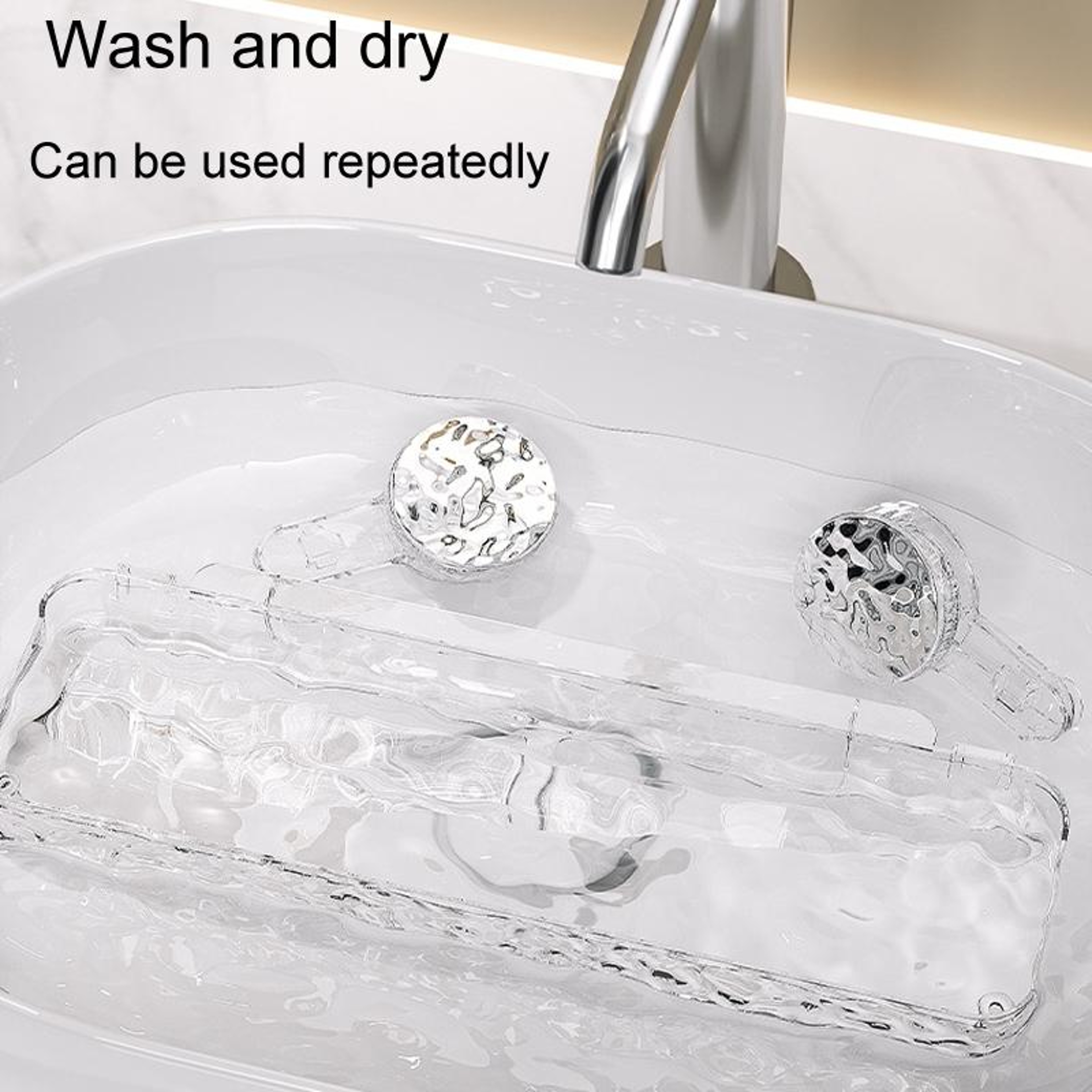 Bathroom Suction Shelf No Drill Wall Organizer With Drainage Hooks 4