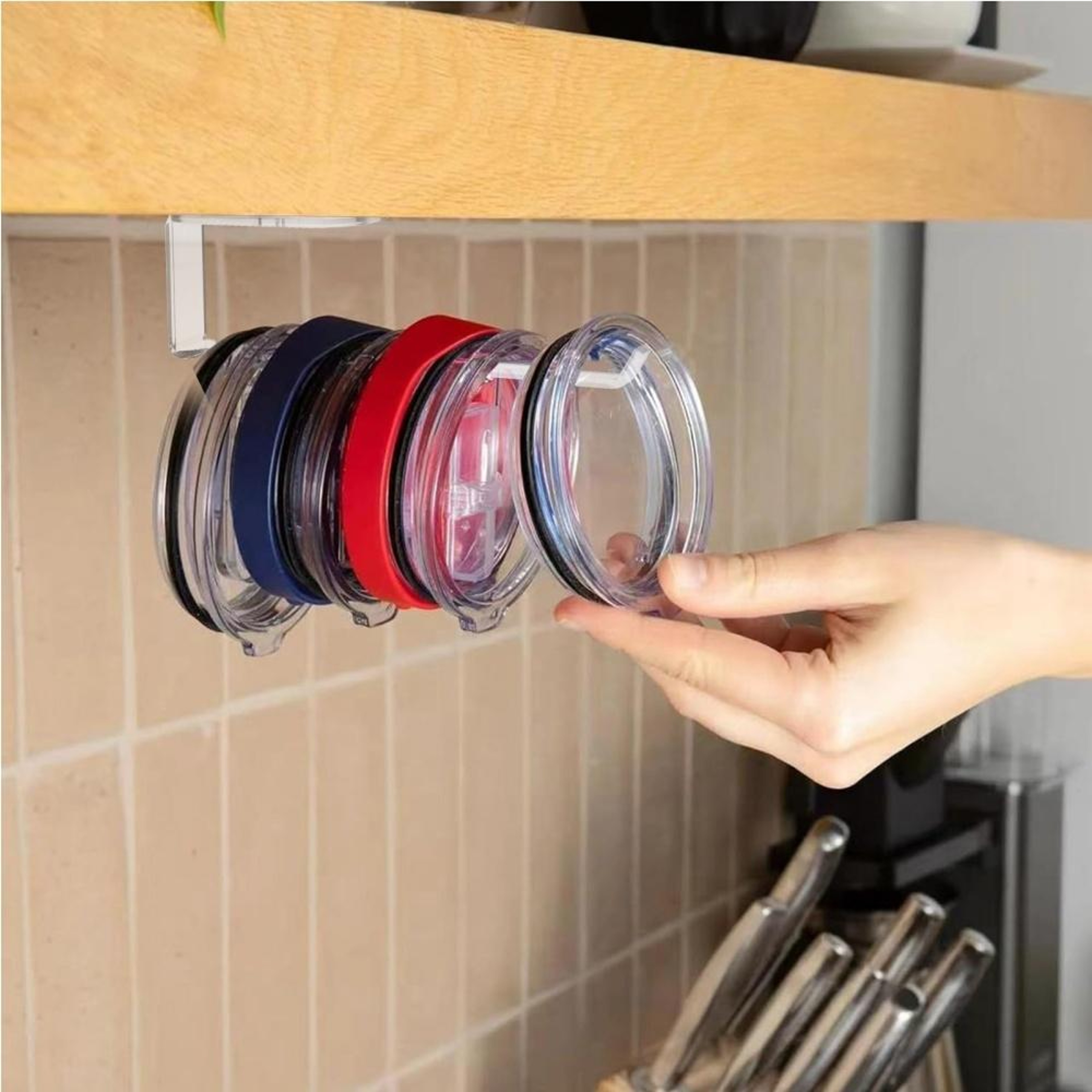 Cup Lid Organizer Rack Wall Mount Storage Holder 0