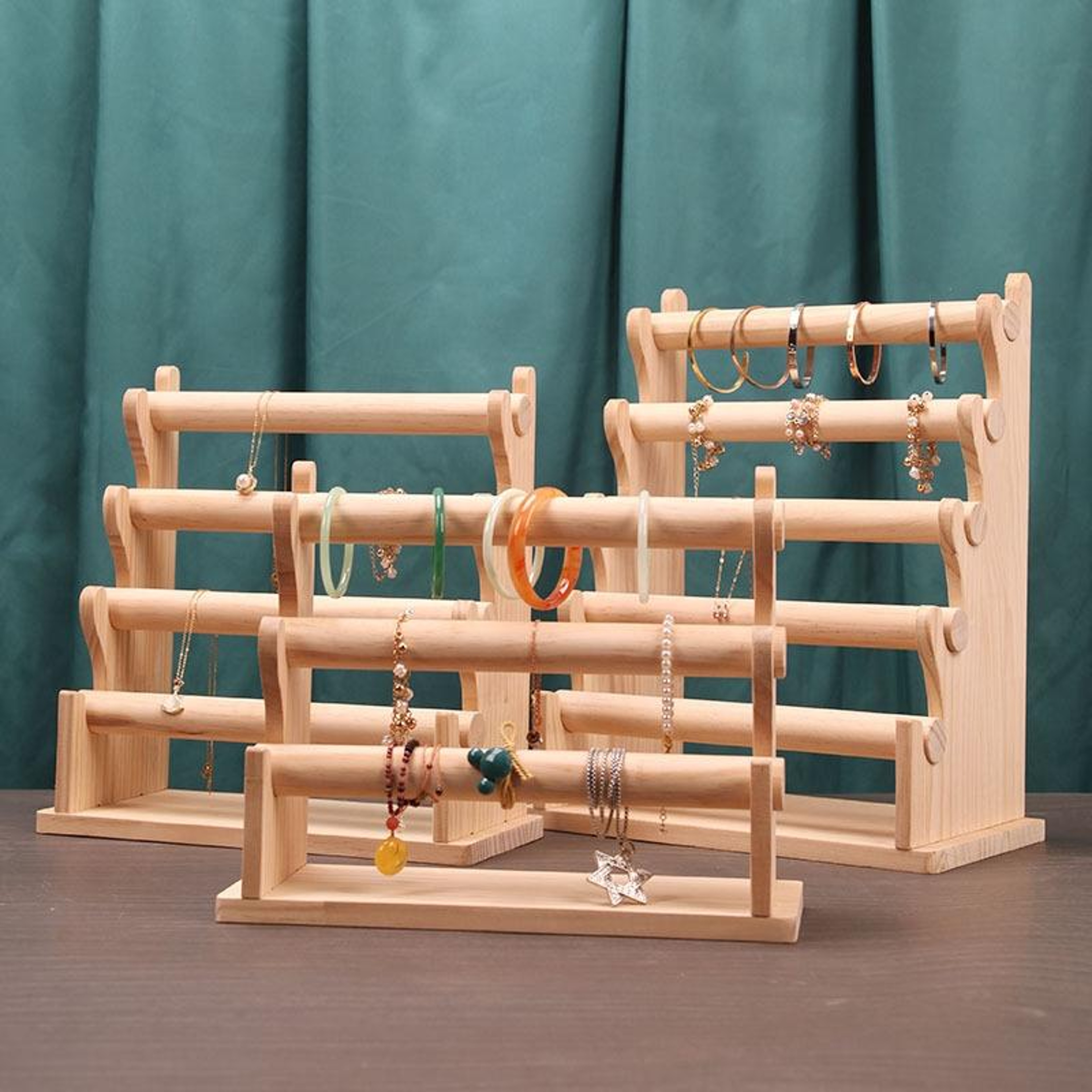 Solid Wood Jewelry Display Stand Detachable Bracelet Holder And Watch Display Rack 5