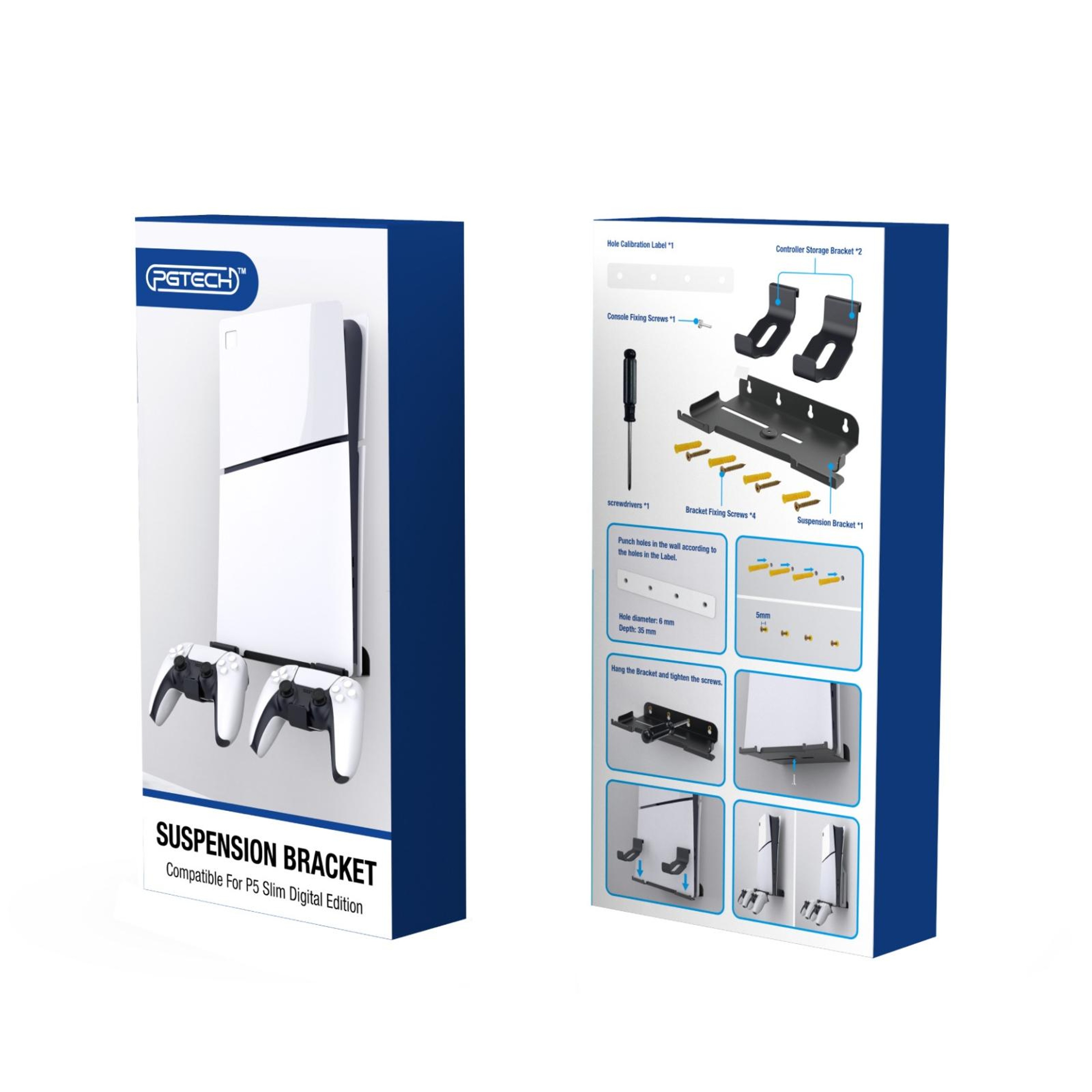 PS5 Slim Wall Mount Storage Rack with Controller & Headset Hangers – view 3