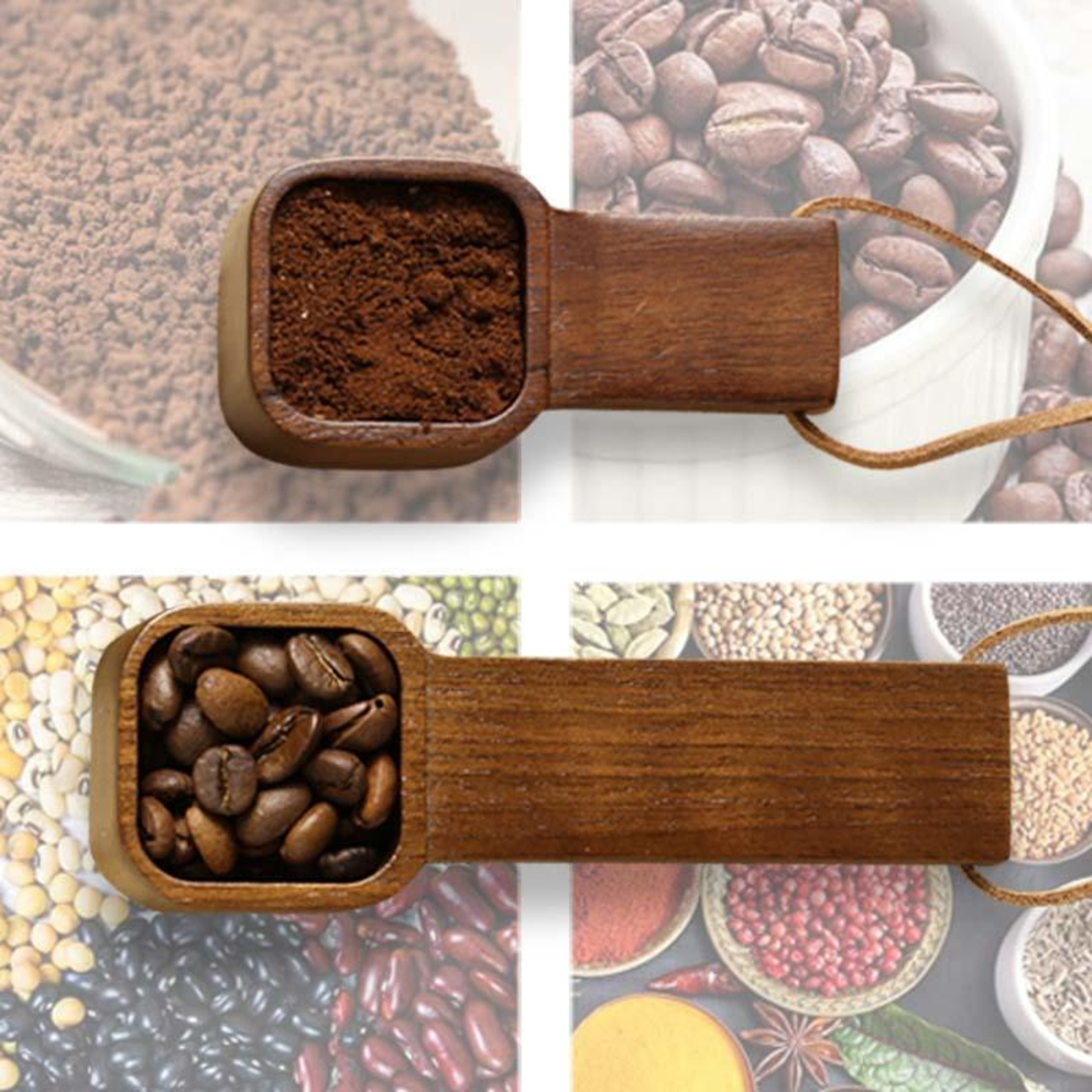Solid Wood Coffee Measuring Spoon  Seasoning Scoop 1