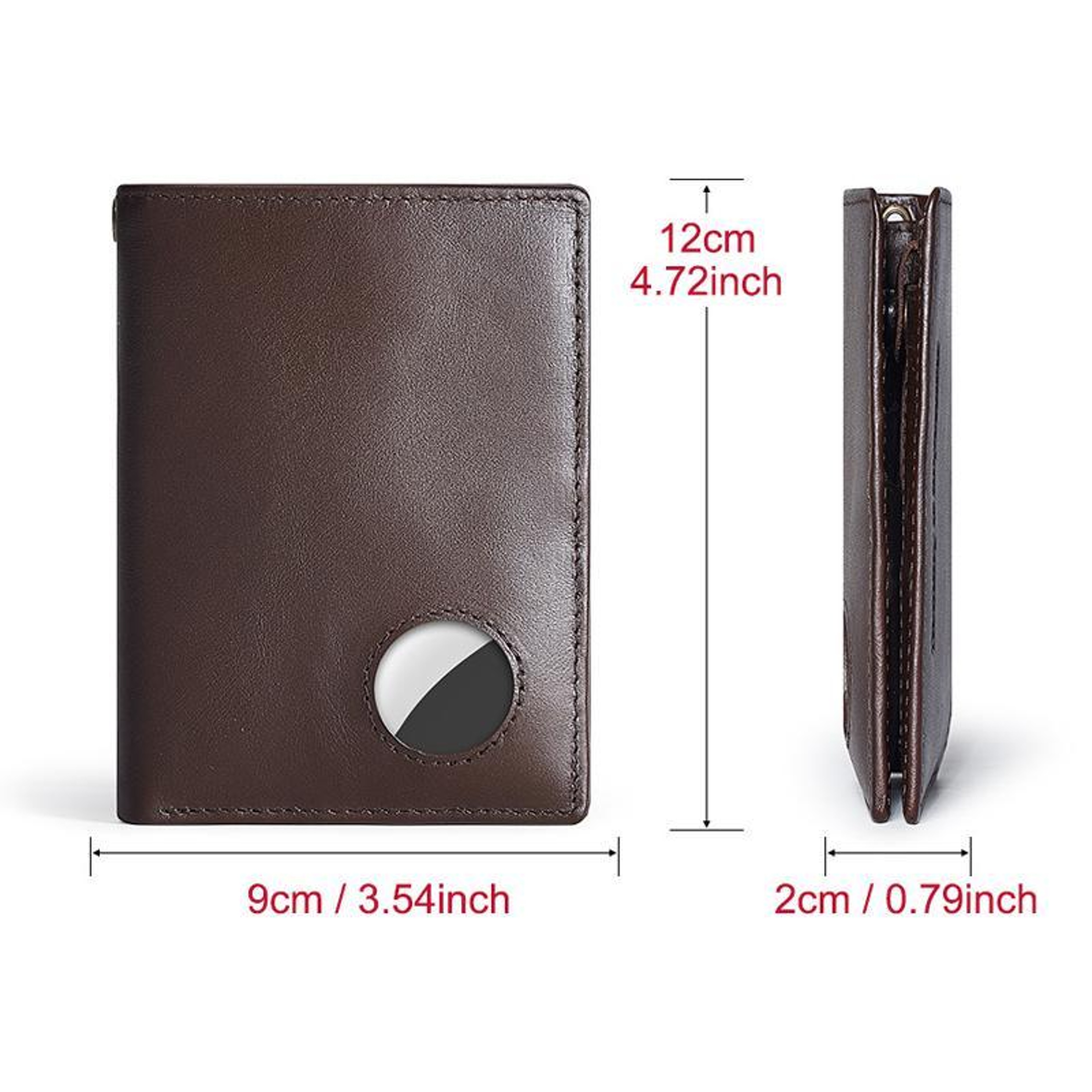 Airtag Compatible RFID Leather Wallet With Tracker Holder And Pull Out Card Case 2
