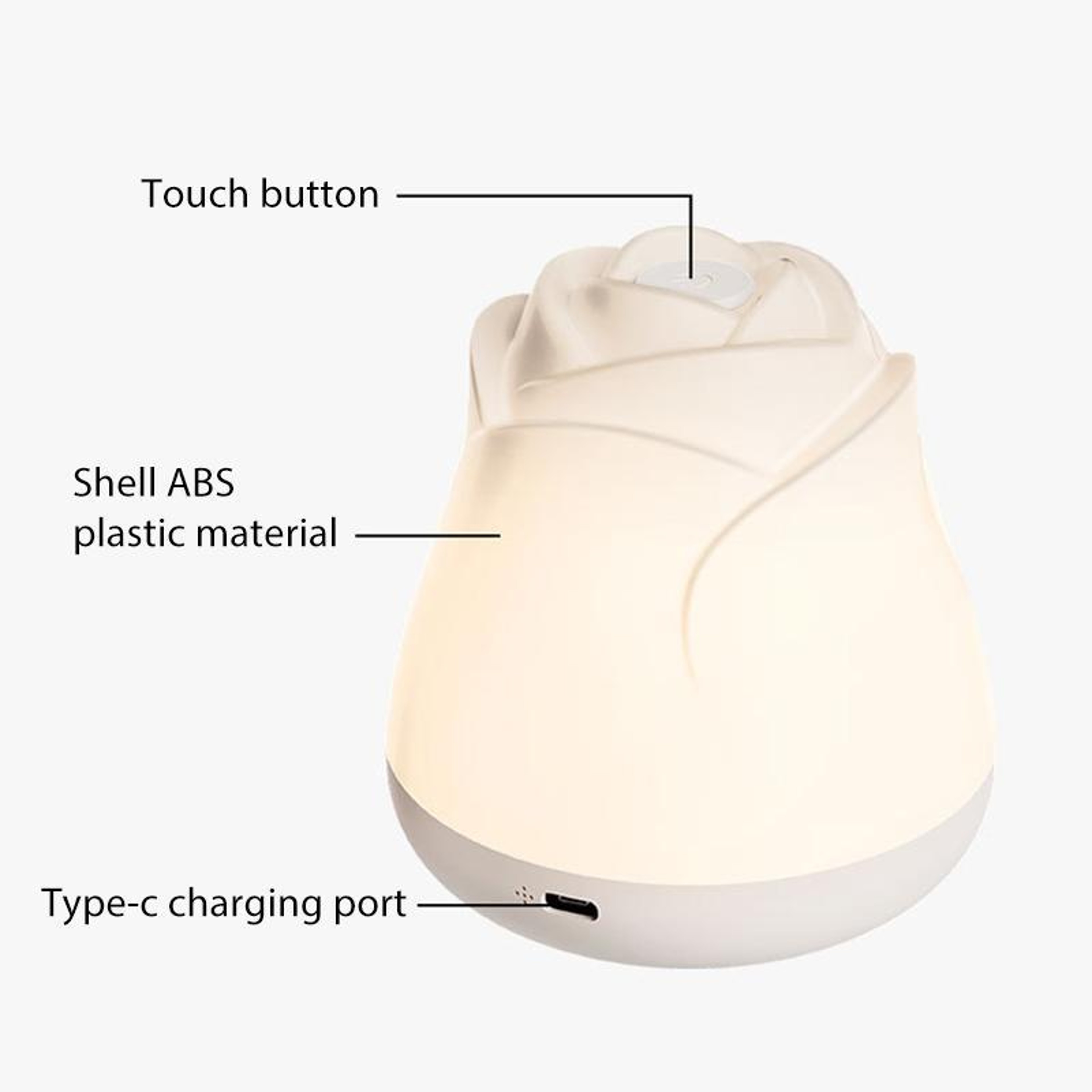 Rose Glow Touch Control Night Light With Adjustable Brightness  3 Color Modes 2