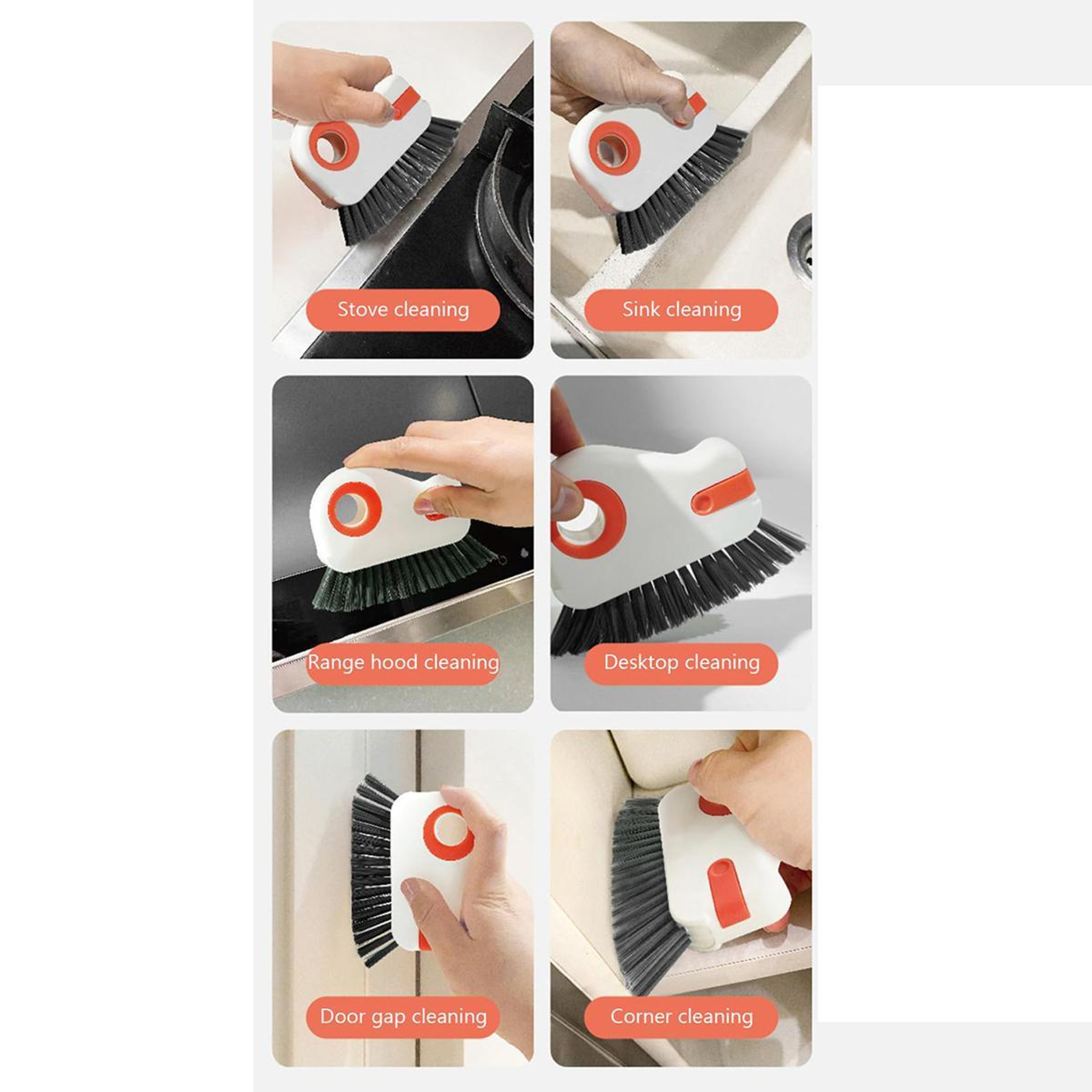 2in1 Window Track Cleaning Brush With Hidden Scraper For Grooves Sills  Narrow Gaps 6