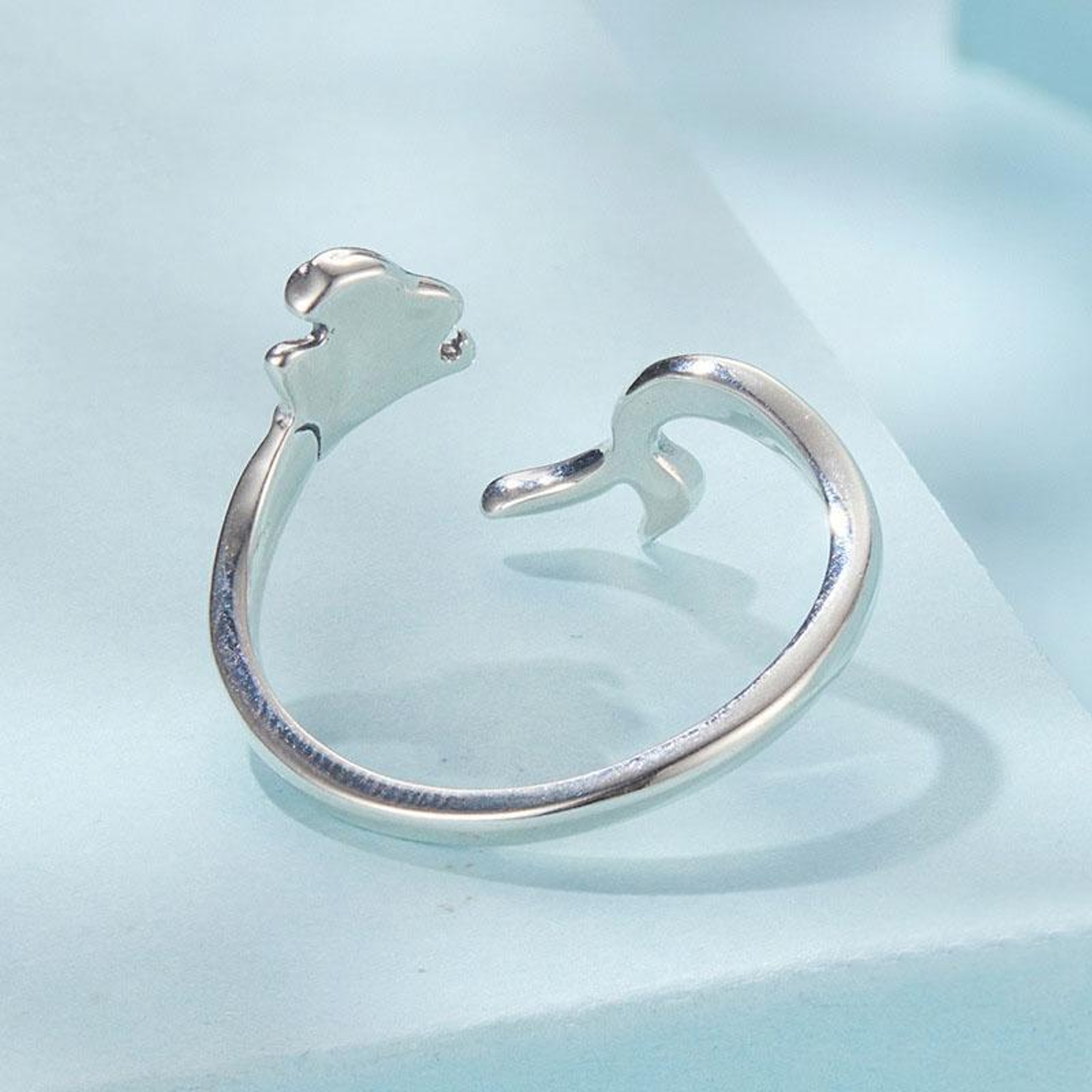Ocean Siren Sterling Silver Mermaid Adjustable Ring For Women 3