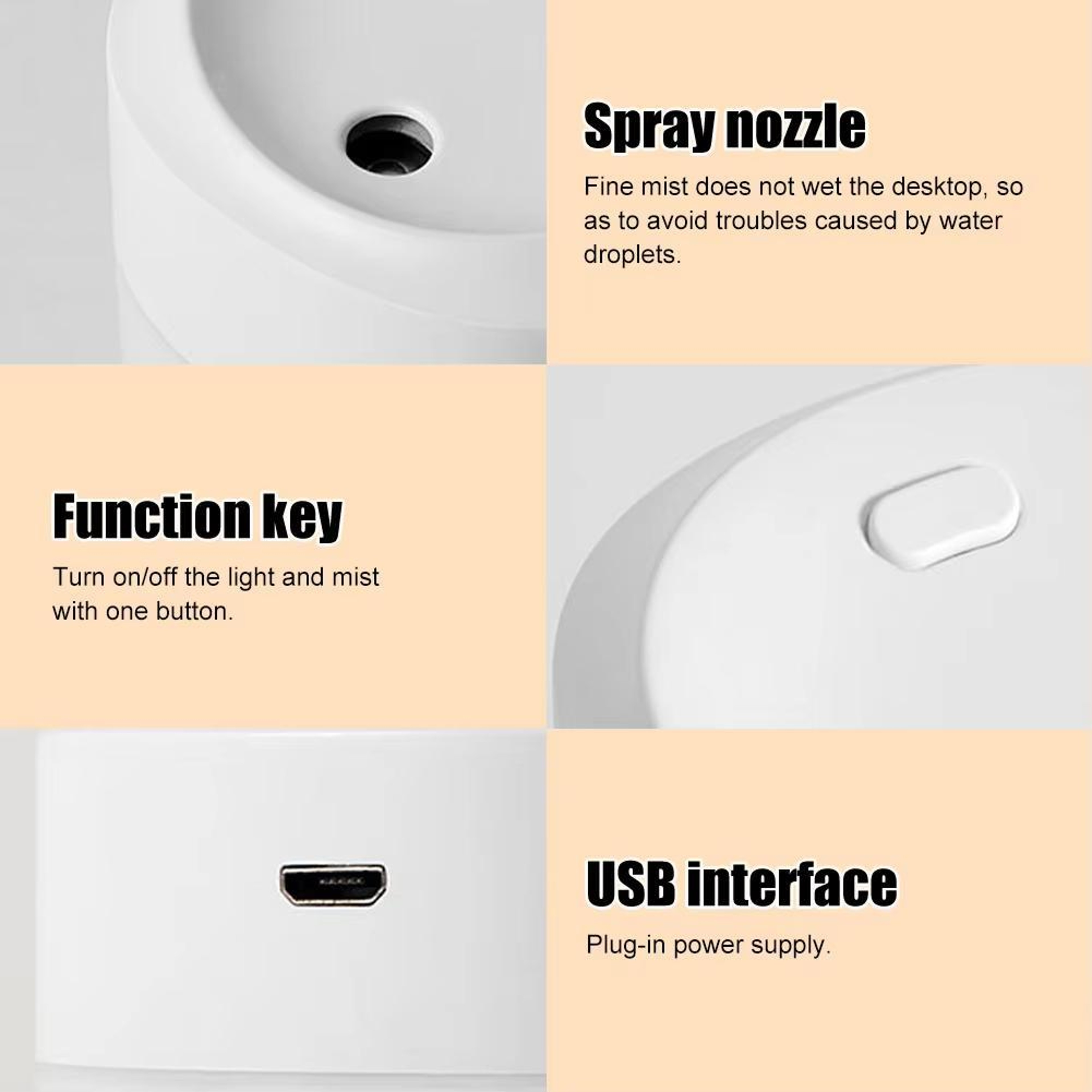 Mini USB Humidifier With Color Night Light For Desk Car  Bedroom 2