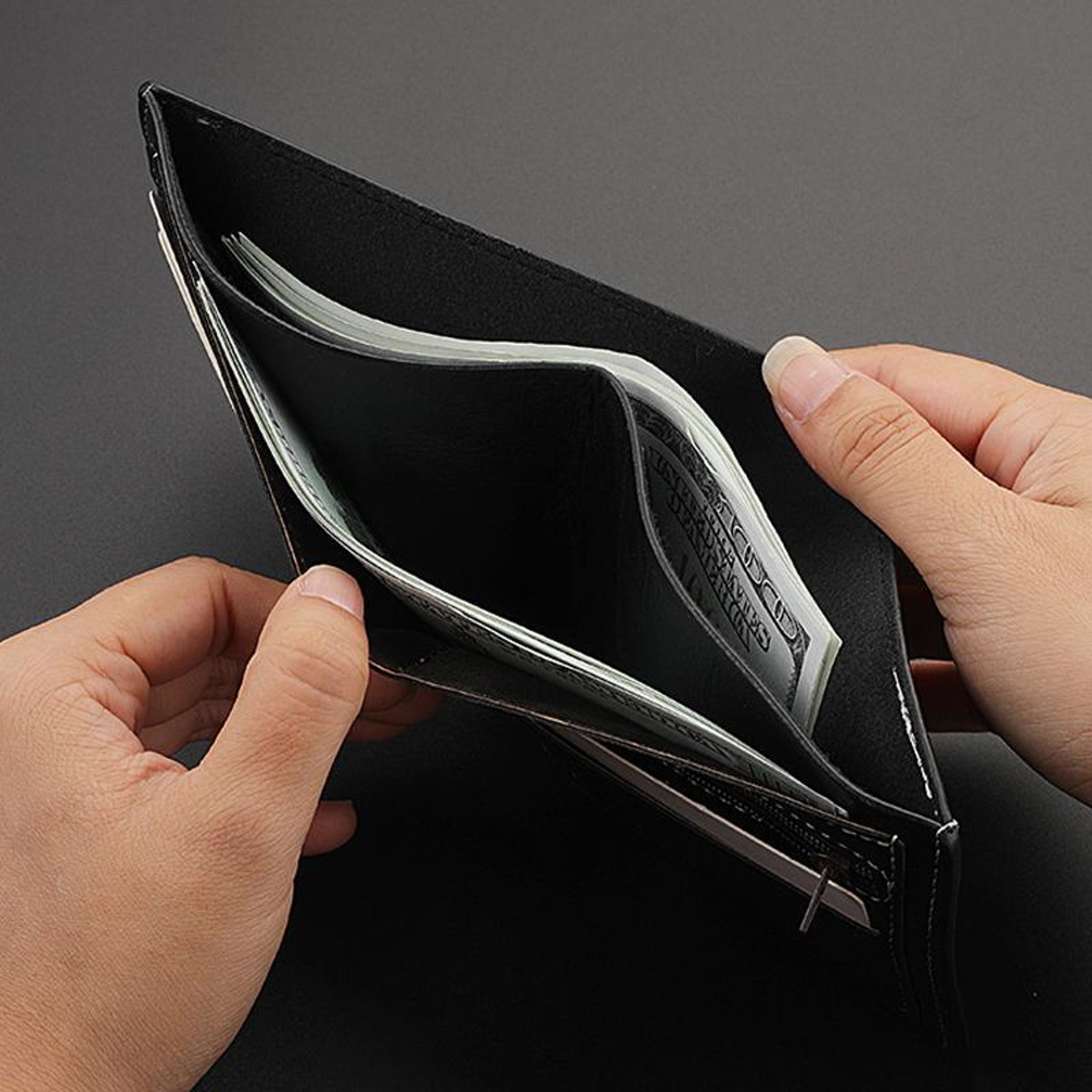 Men Retro PU Leather Wallet With Zipper Pocket  Card Holder 7